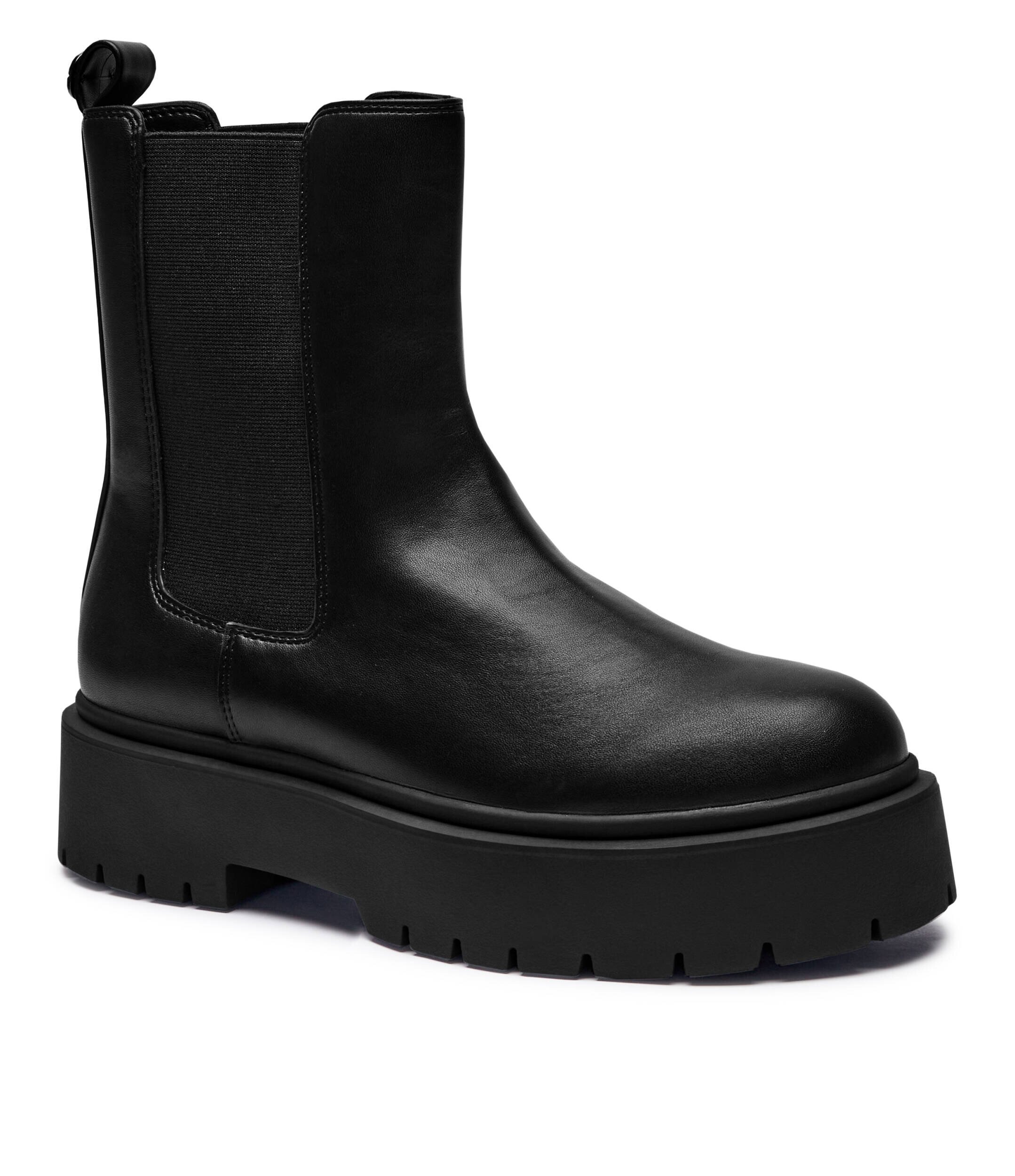 Twinset Ghete chelsea cu adaos de piele