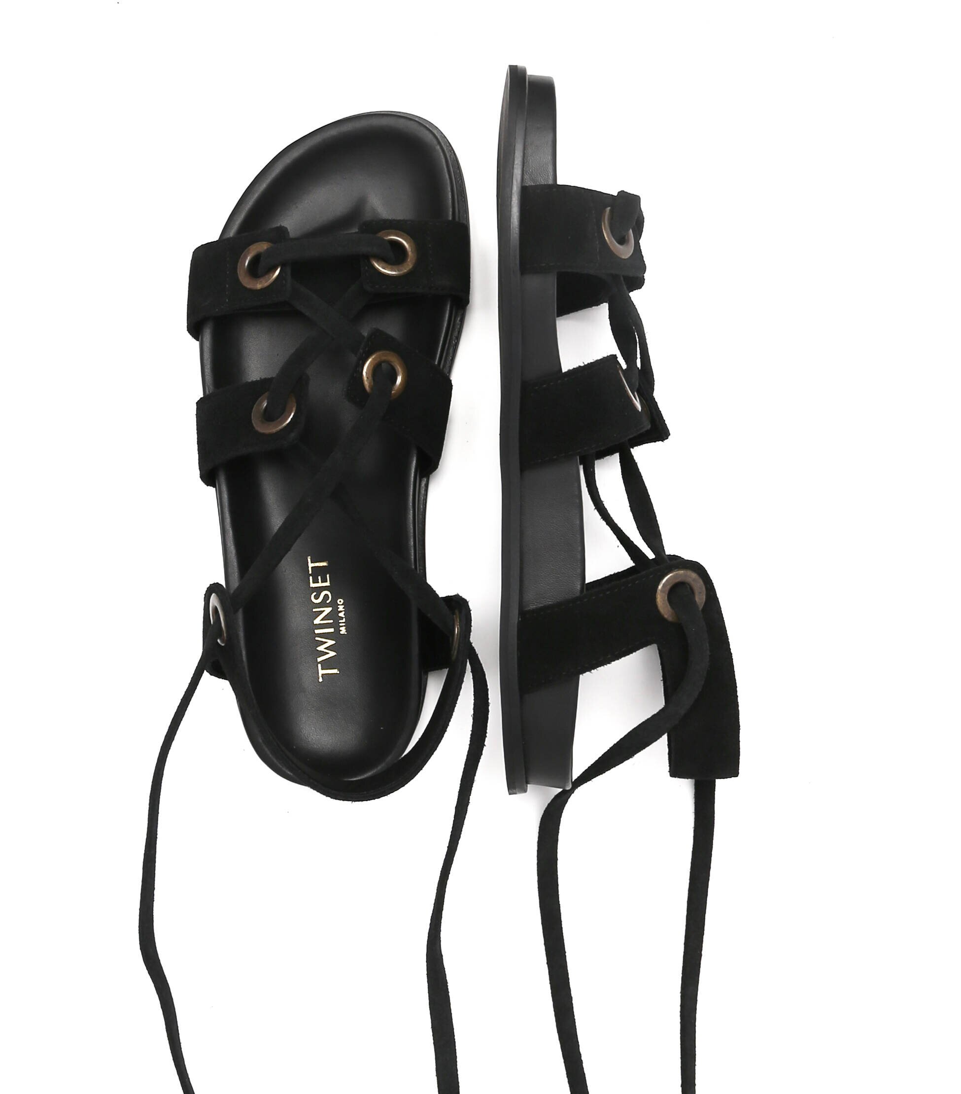 Twinset Sandale Gladiatore | piele întoarsă