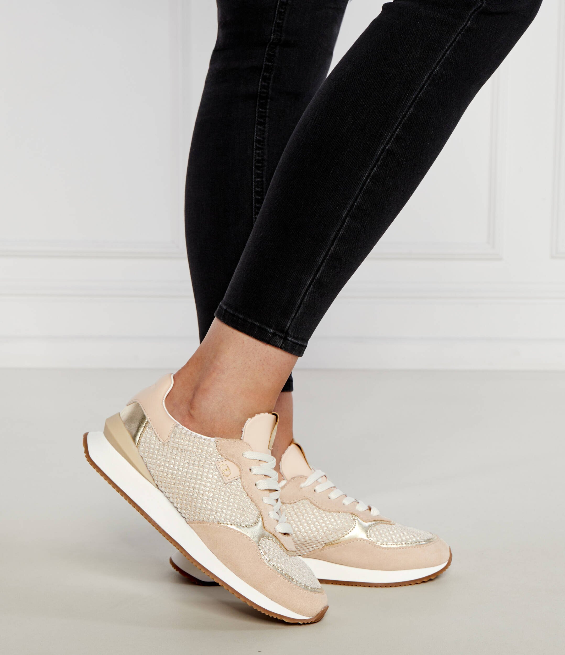 Twinset Sneakers cu adaos de piele