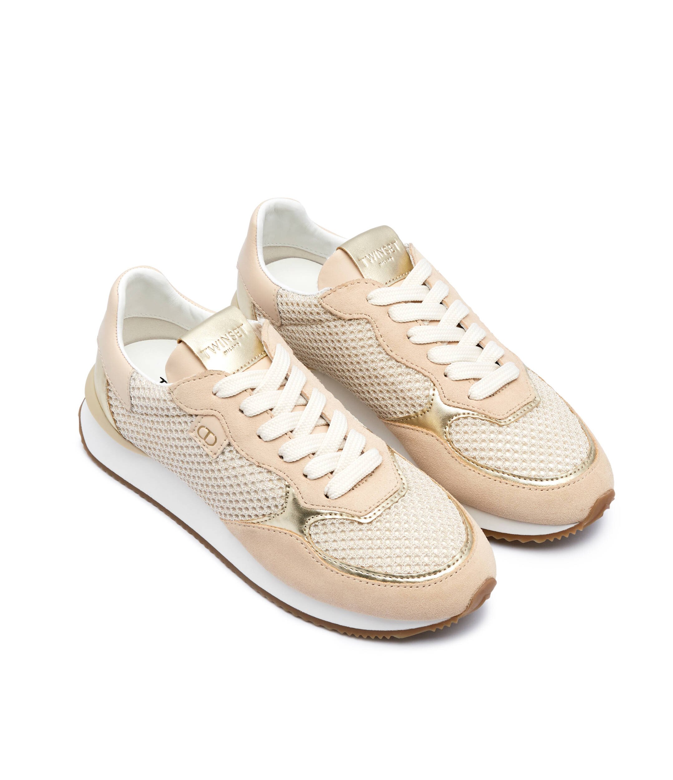 Twinset Sneakers cu adaos de piele