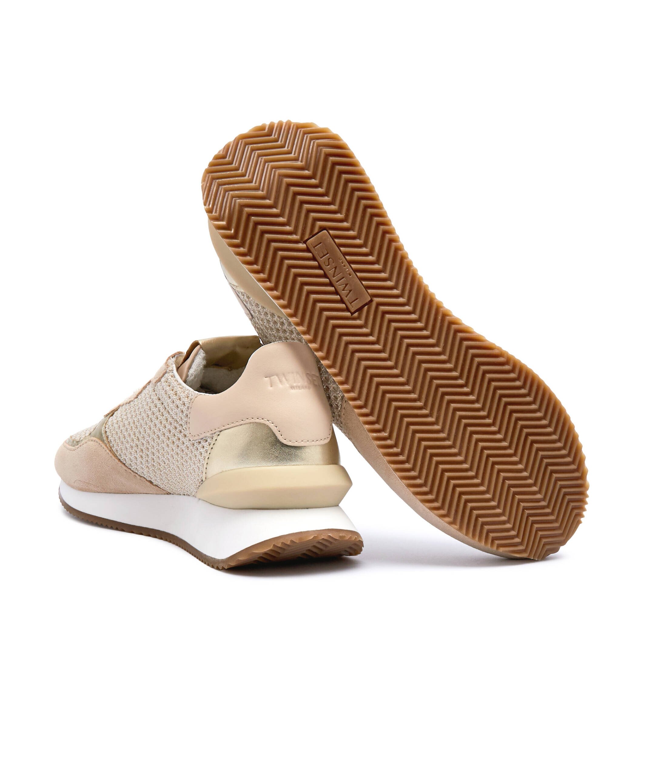 Twinset Sneakers cu adaos de piele