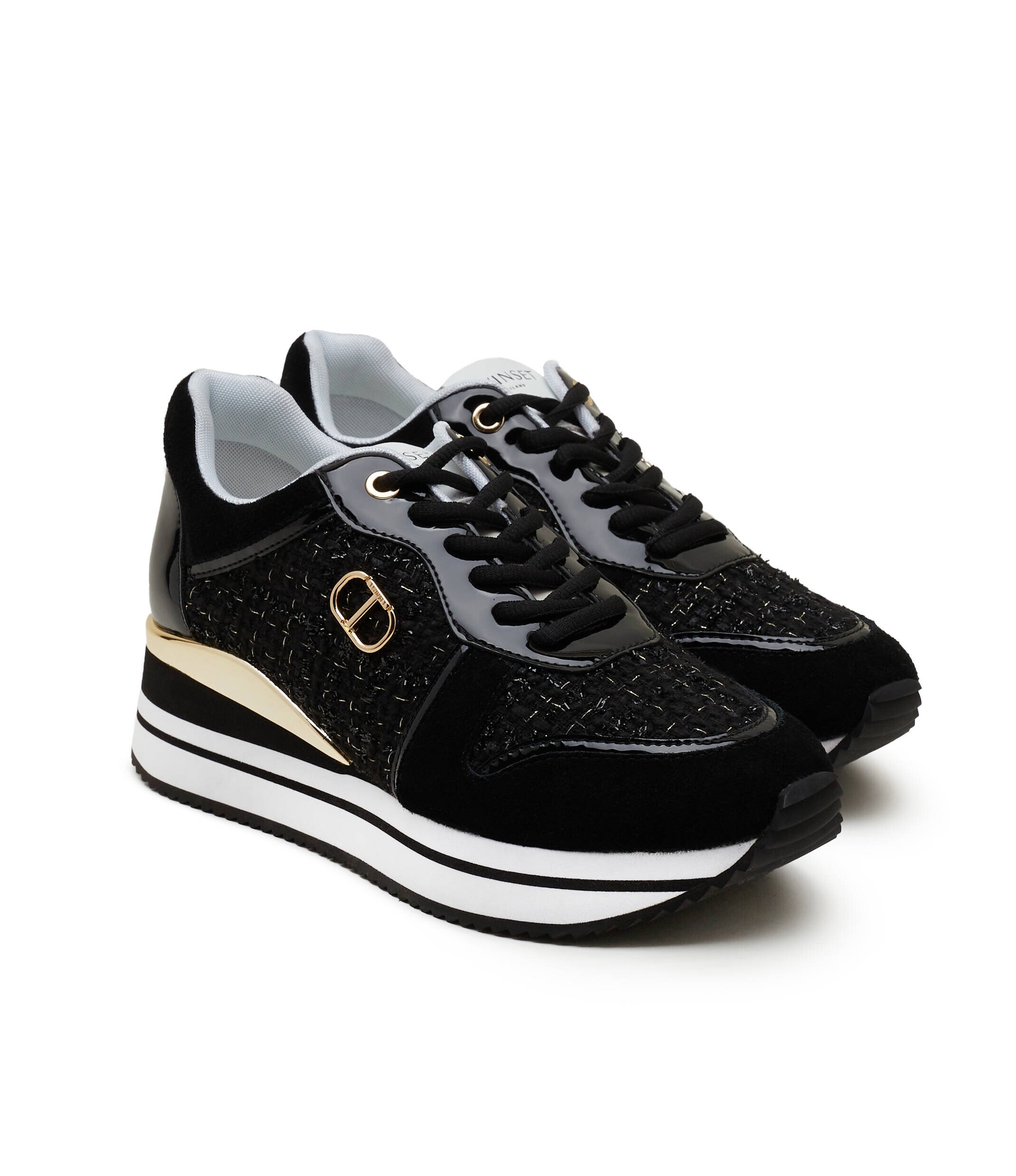 Twinset Sneakers cu adaos de piele