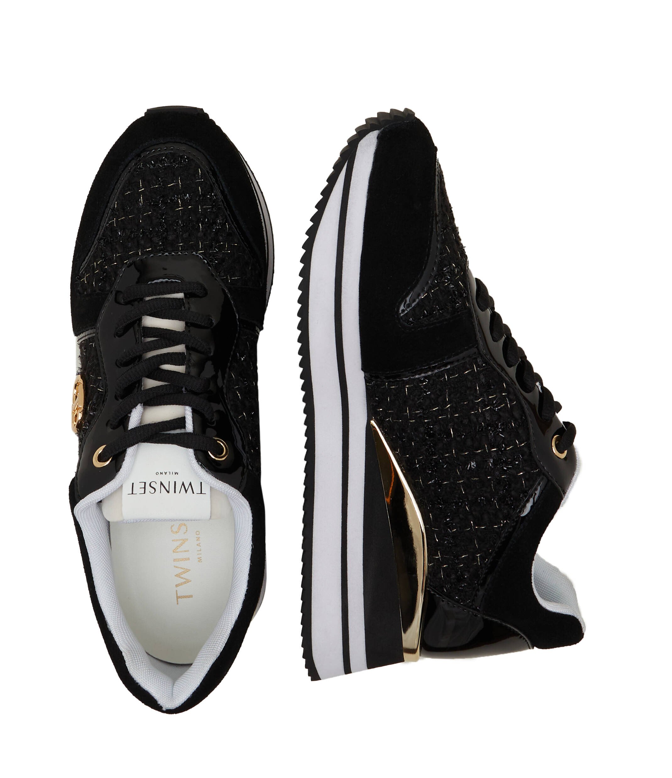 Twinset Sneakers cu adaos de piele
