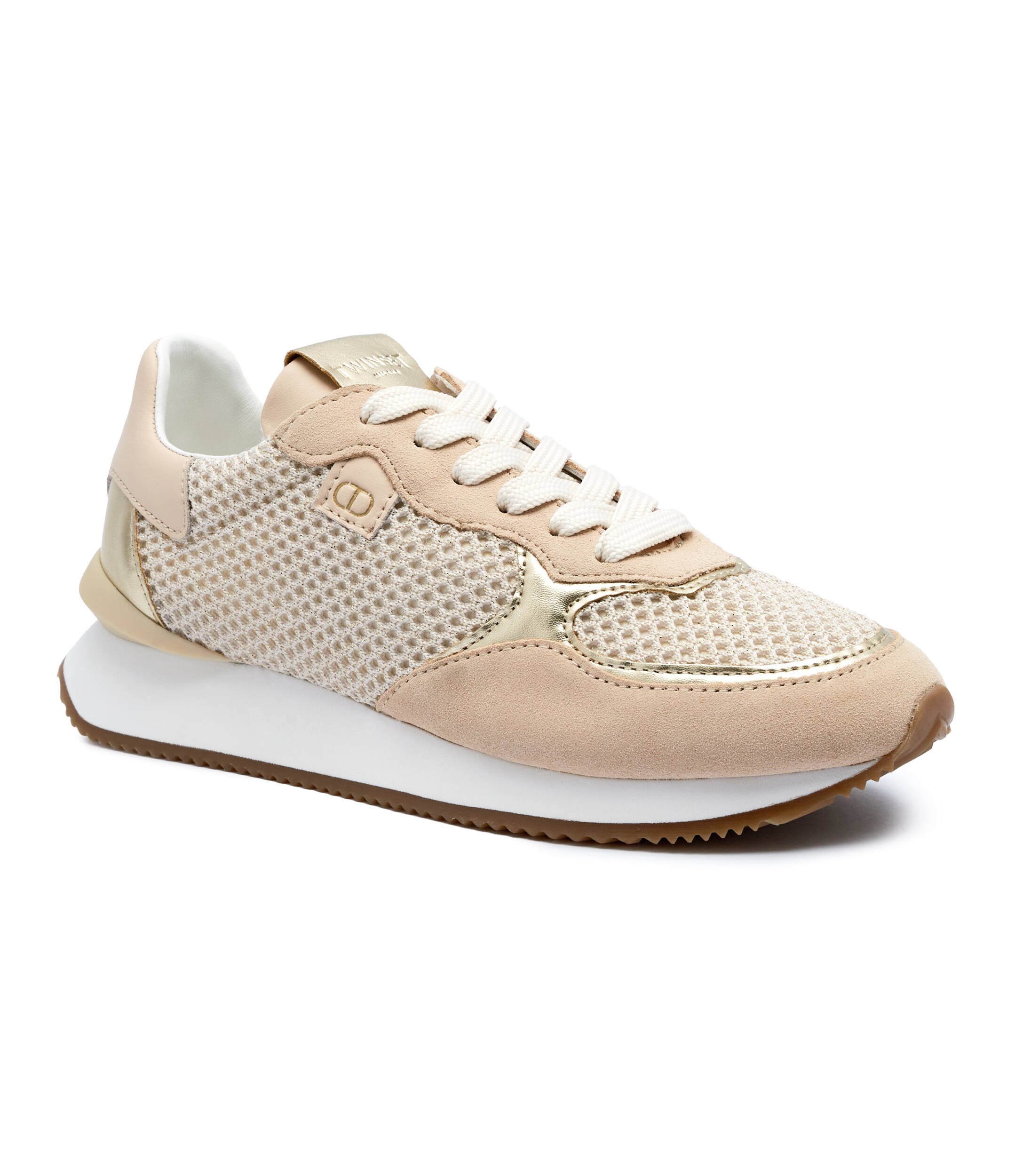 Twinset Sneakers cu adaos de piele