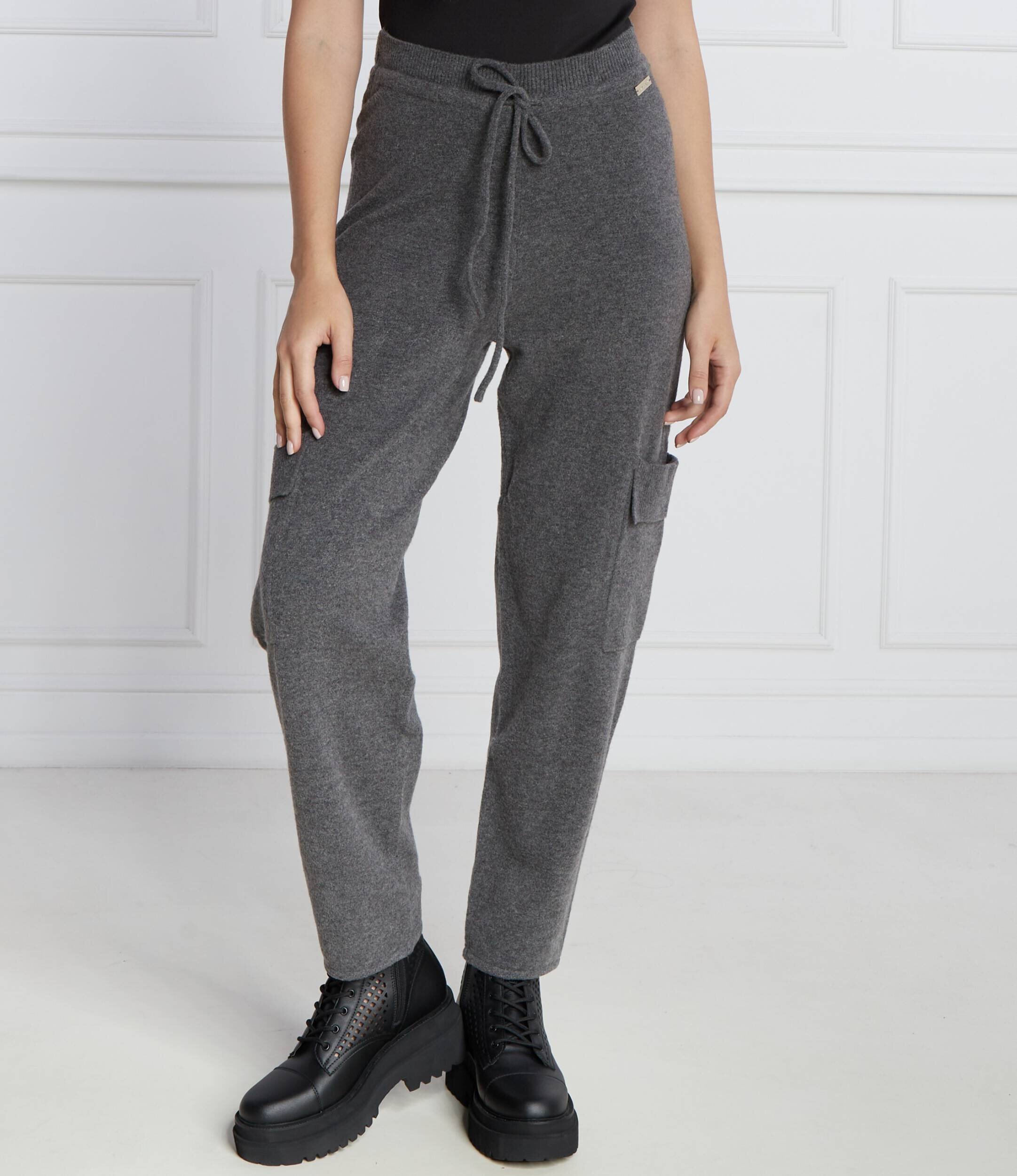 Twinset U&B Pantaloni | Straight fit cu adaos de lână