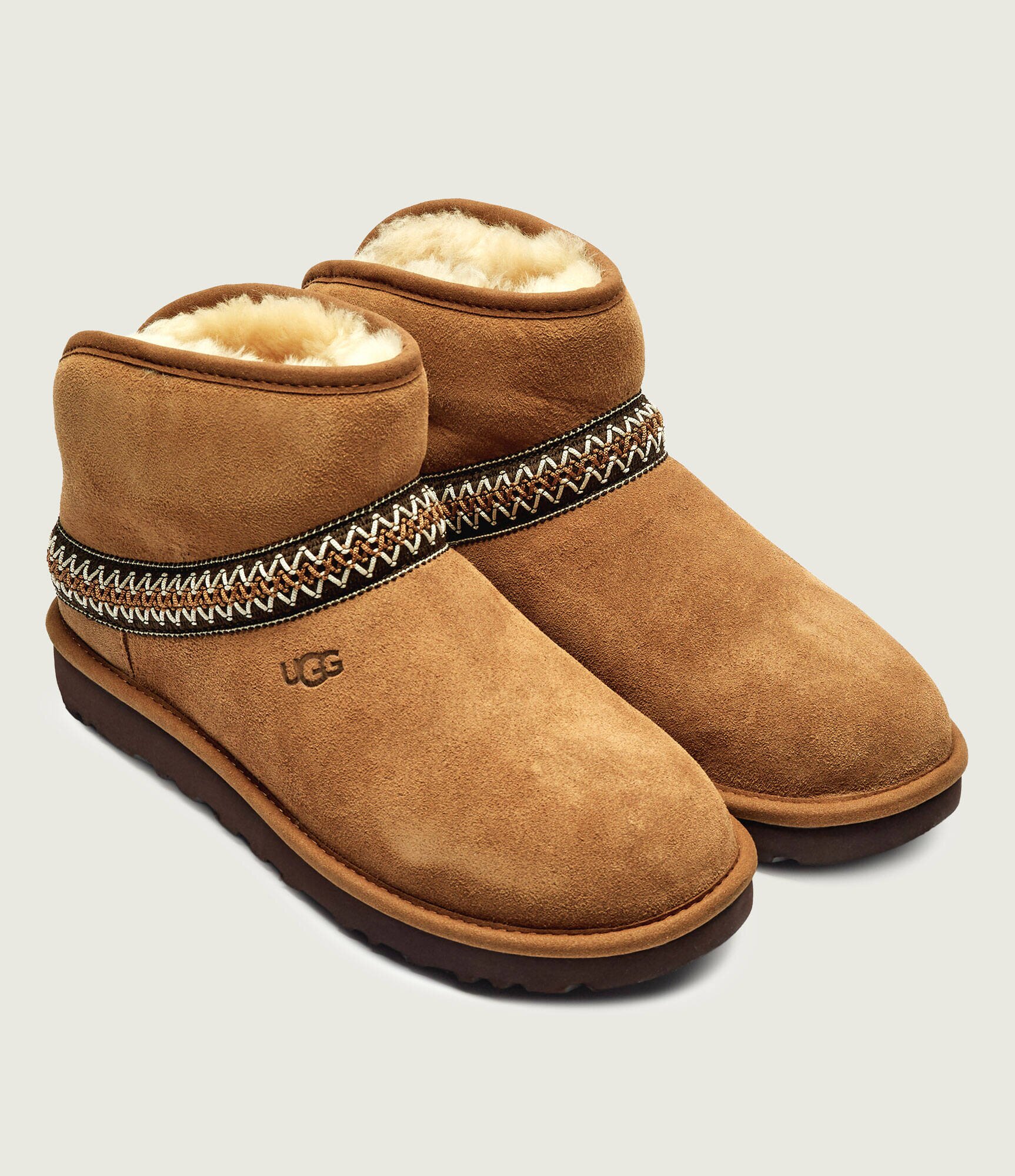 UGG Bocanci Classic Mini Crescent | piele întoarsă | lână