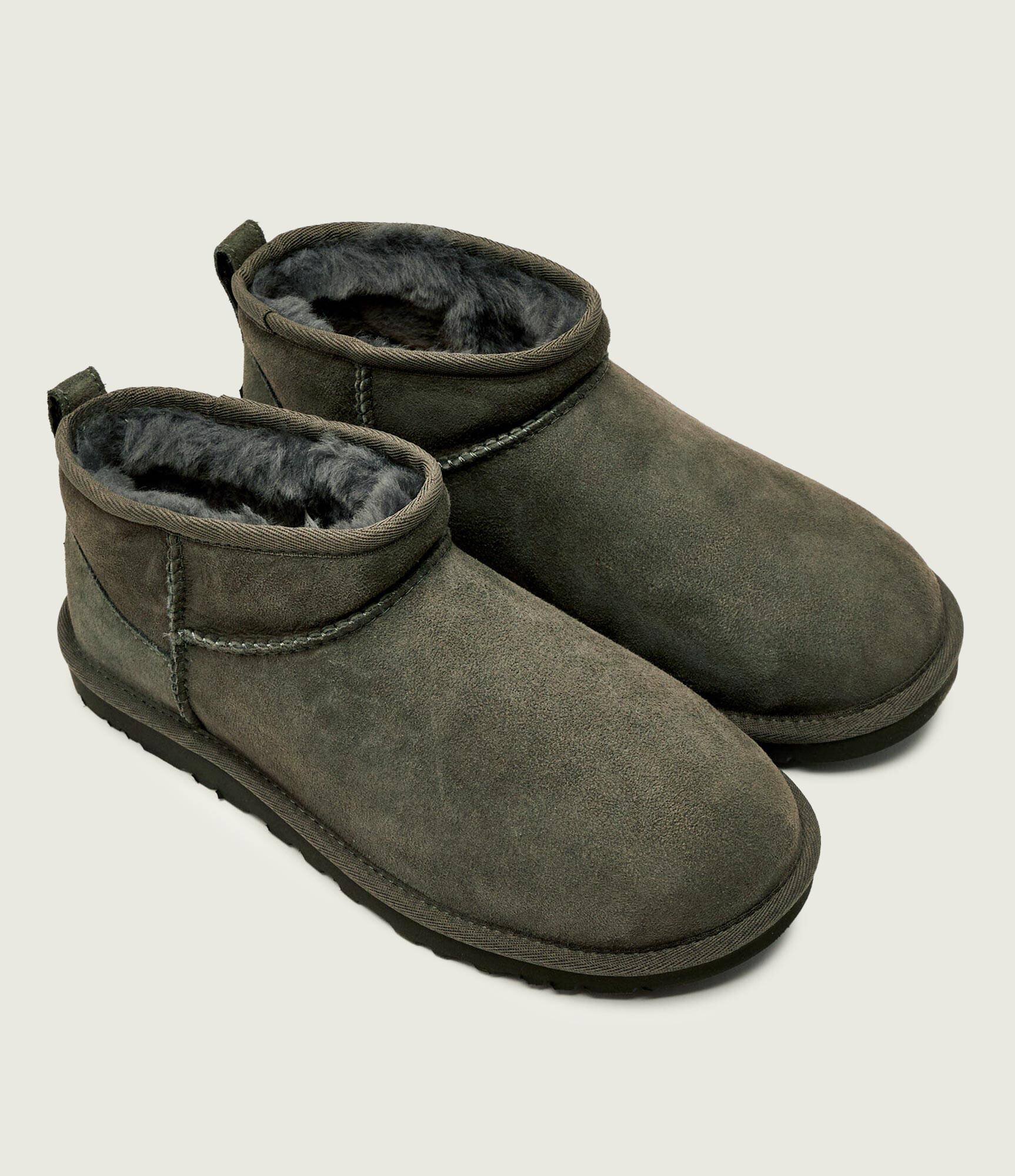 UGG Bocanci Classic Ultra Mini cu adaos de lână | skóra
