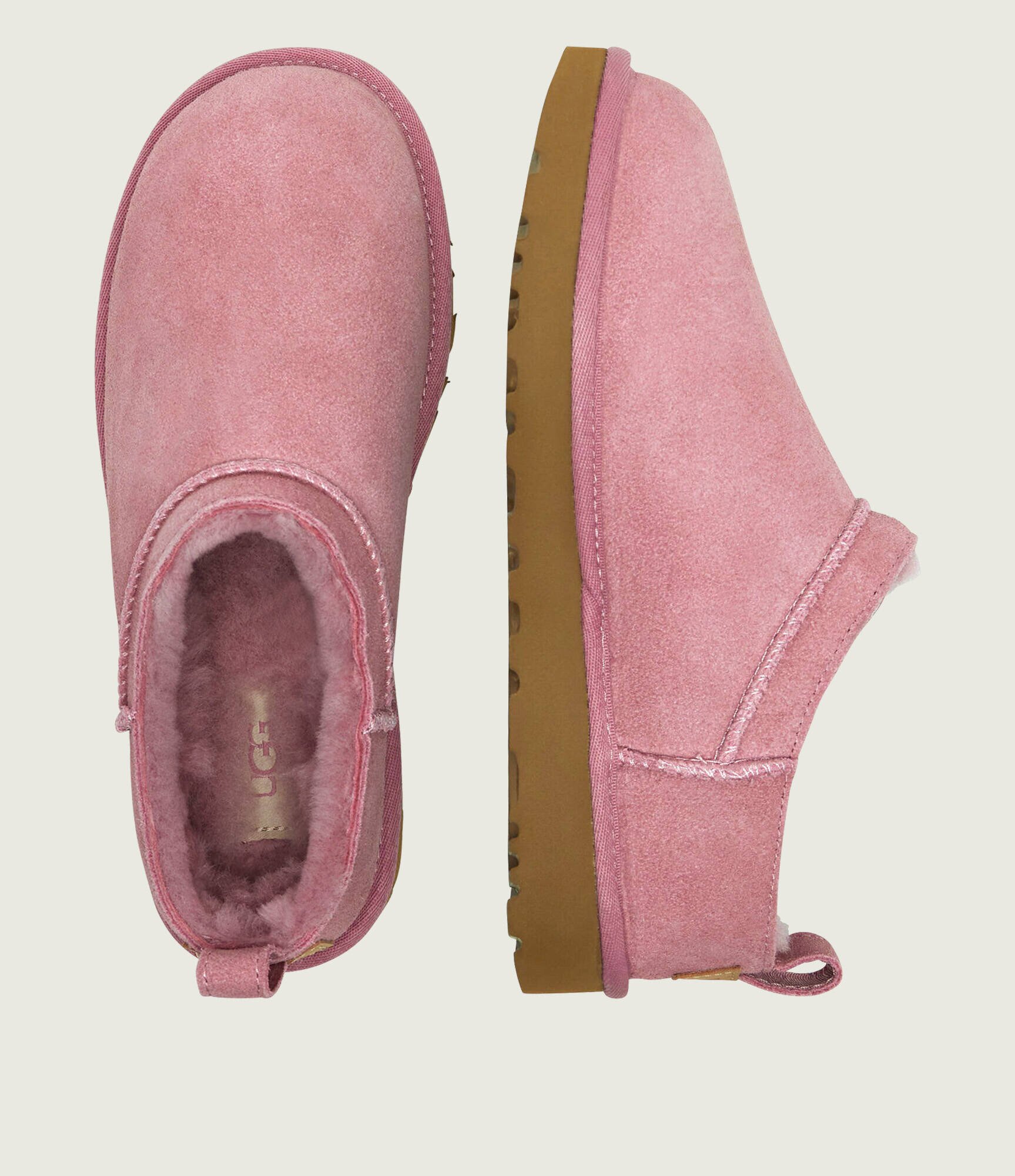 UGG Bocanci W Classic Micro | piele întoarsă | lână