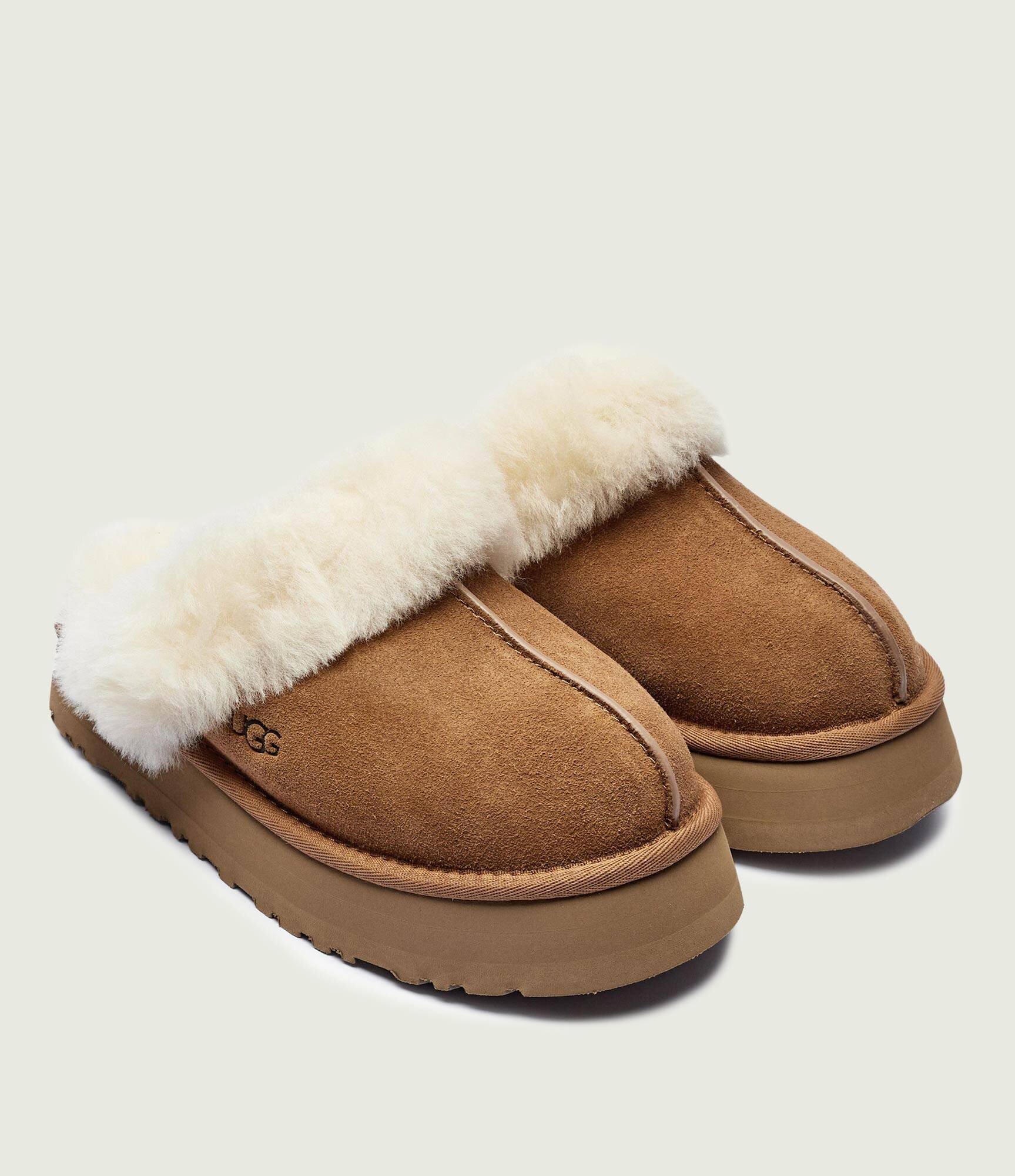 UGG Căptușite papuci de casă DISQUETTE | piele întoarsă | shearling