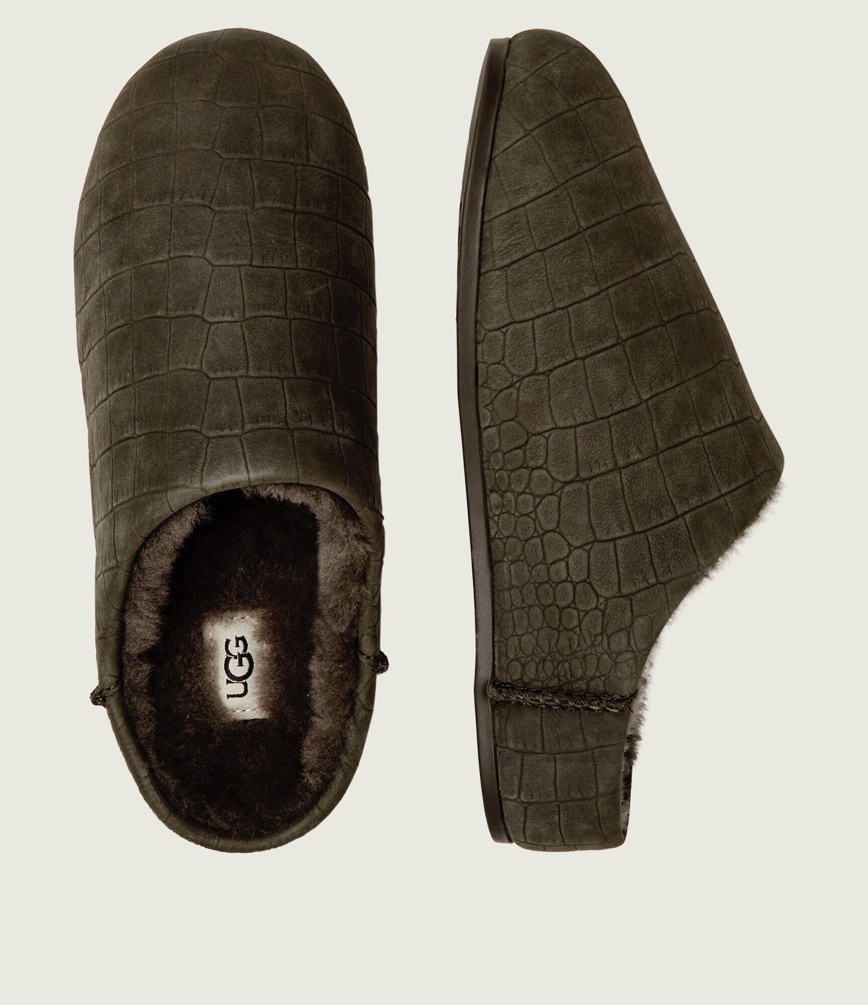 UGG De piele mules (încălțăminte) ELEA EMBOSSED cu adaos de lână