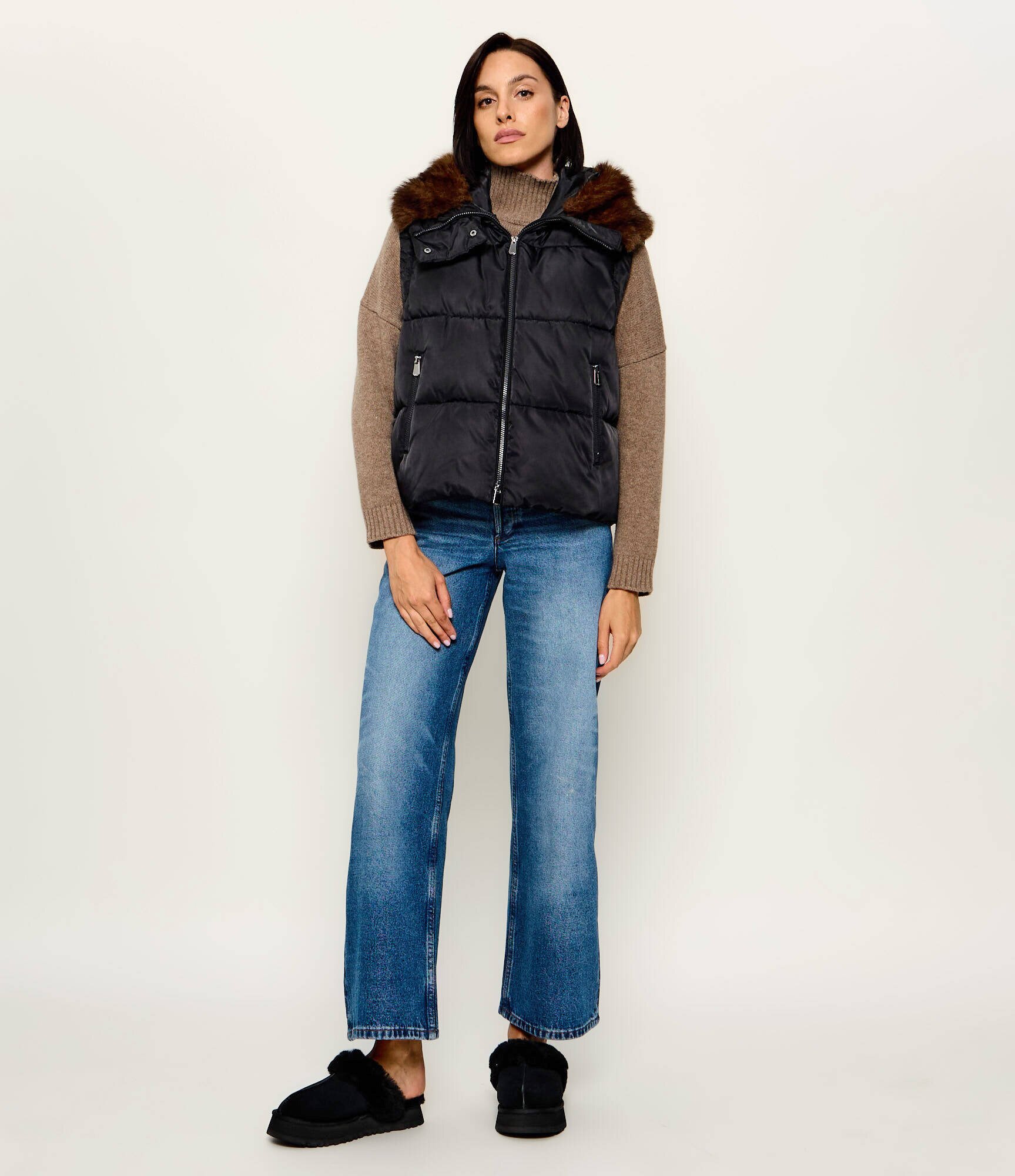 UGG Papuci de casă DISQUETTE | shearling | piele întoarsă cu adaos de lână