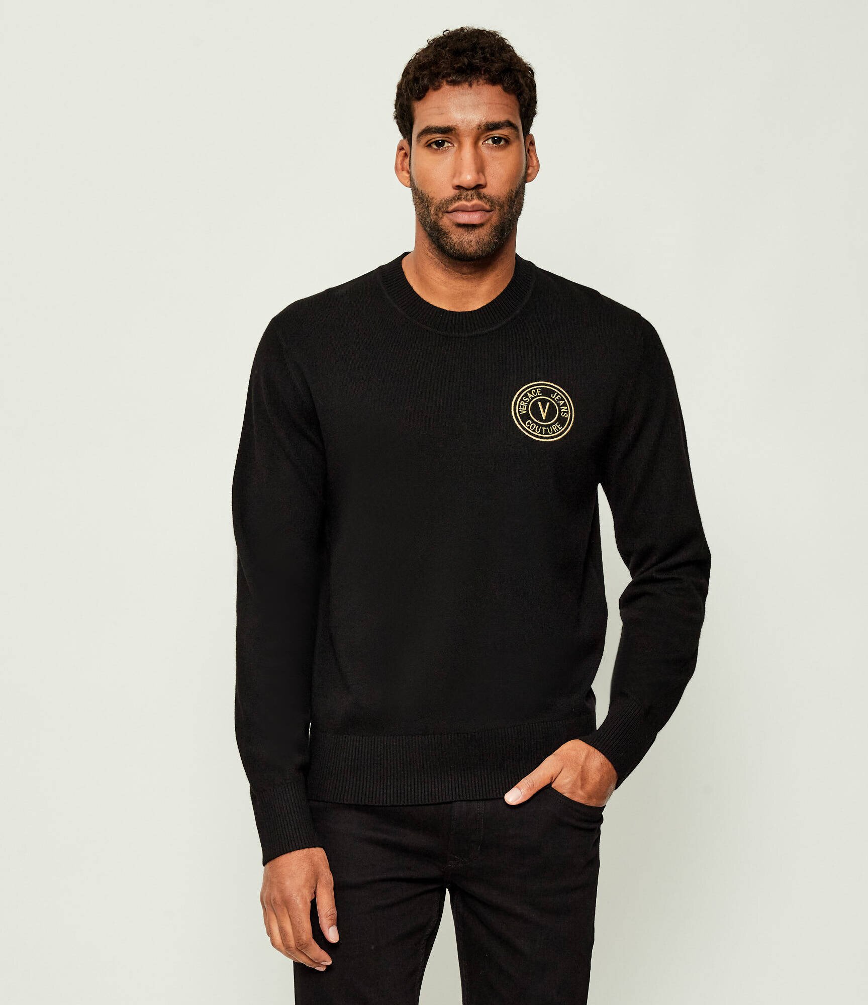 Versace Jeans Couture Pulover | Slim Fit cu adaos de lână și cașmir