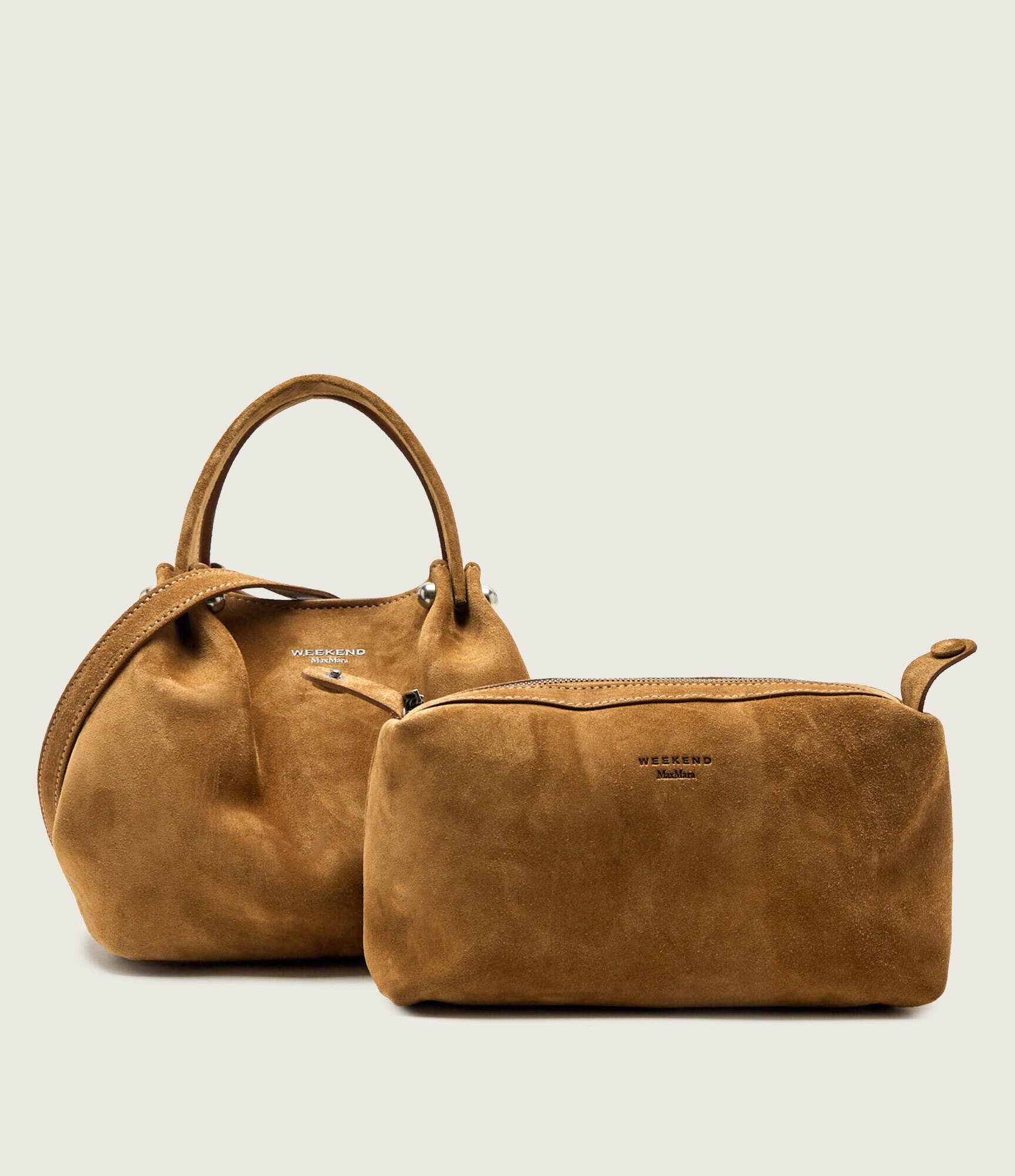 Weekend MaxMara Cufăr + borsetă Wkario | piele întoarsă
