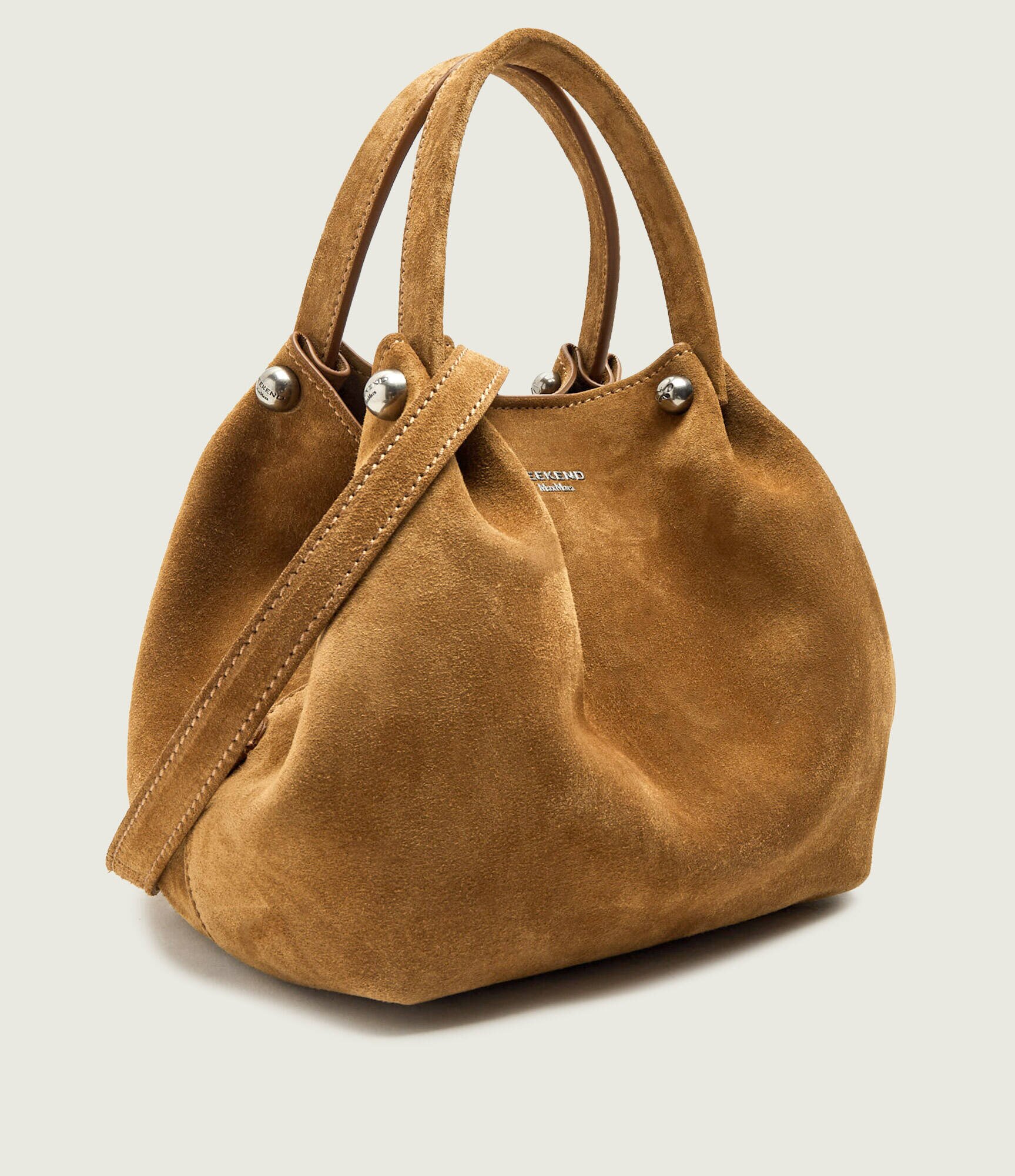 Weekend MaxMara Cufăr + borsetă Wkario | piele întoarsă