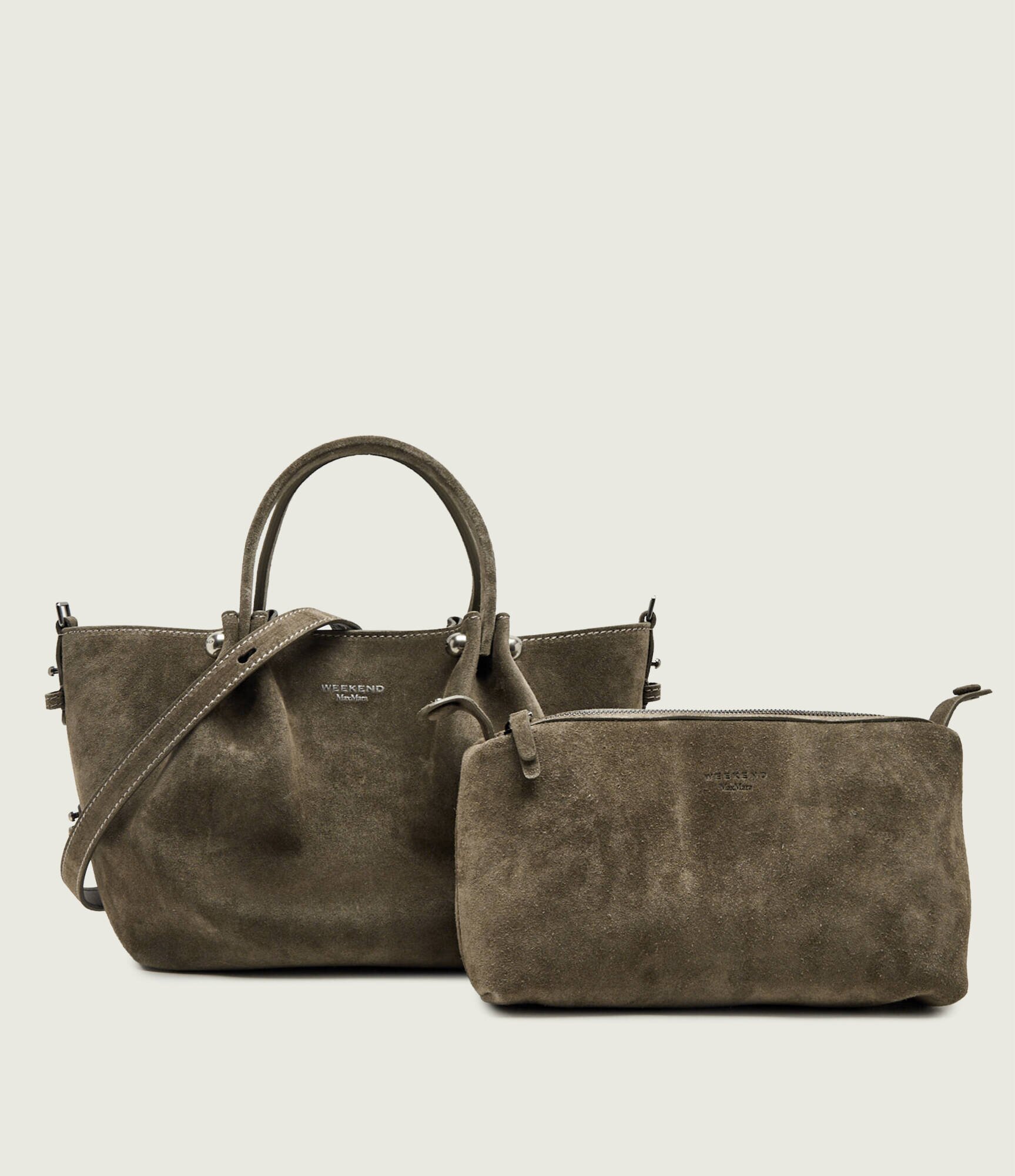 Weekend MaxMara Cufăr + borsetă Wkario | piele întoarsă