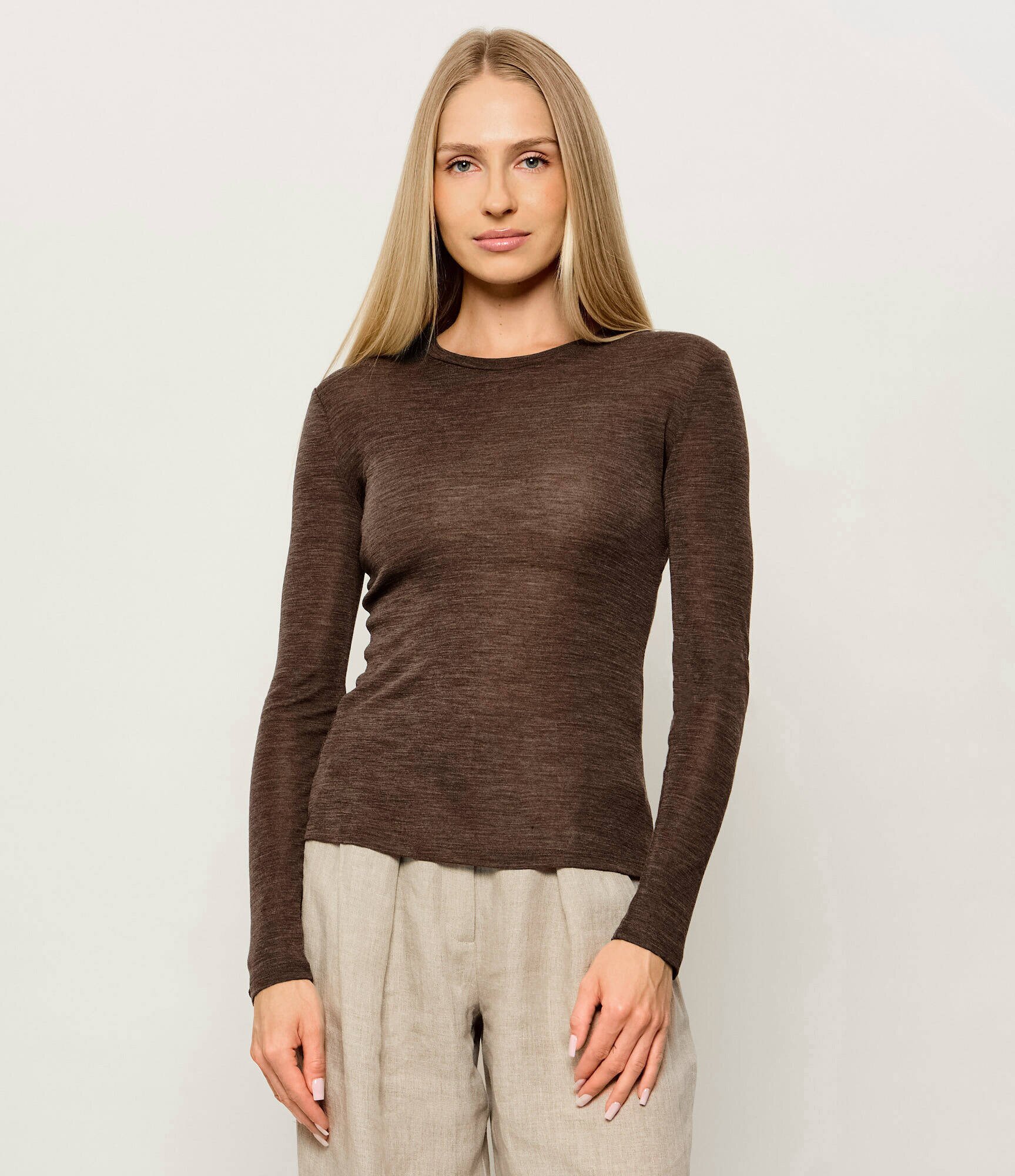 Weekend MaxMara De lână bluză Wkdpatto | Slim Fit cu adaos de mătase