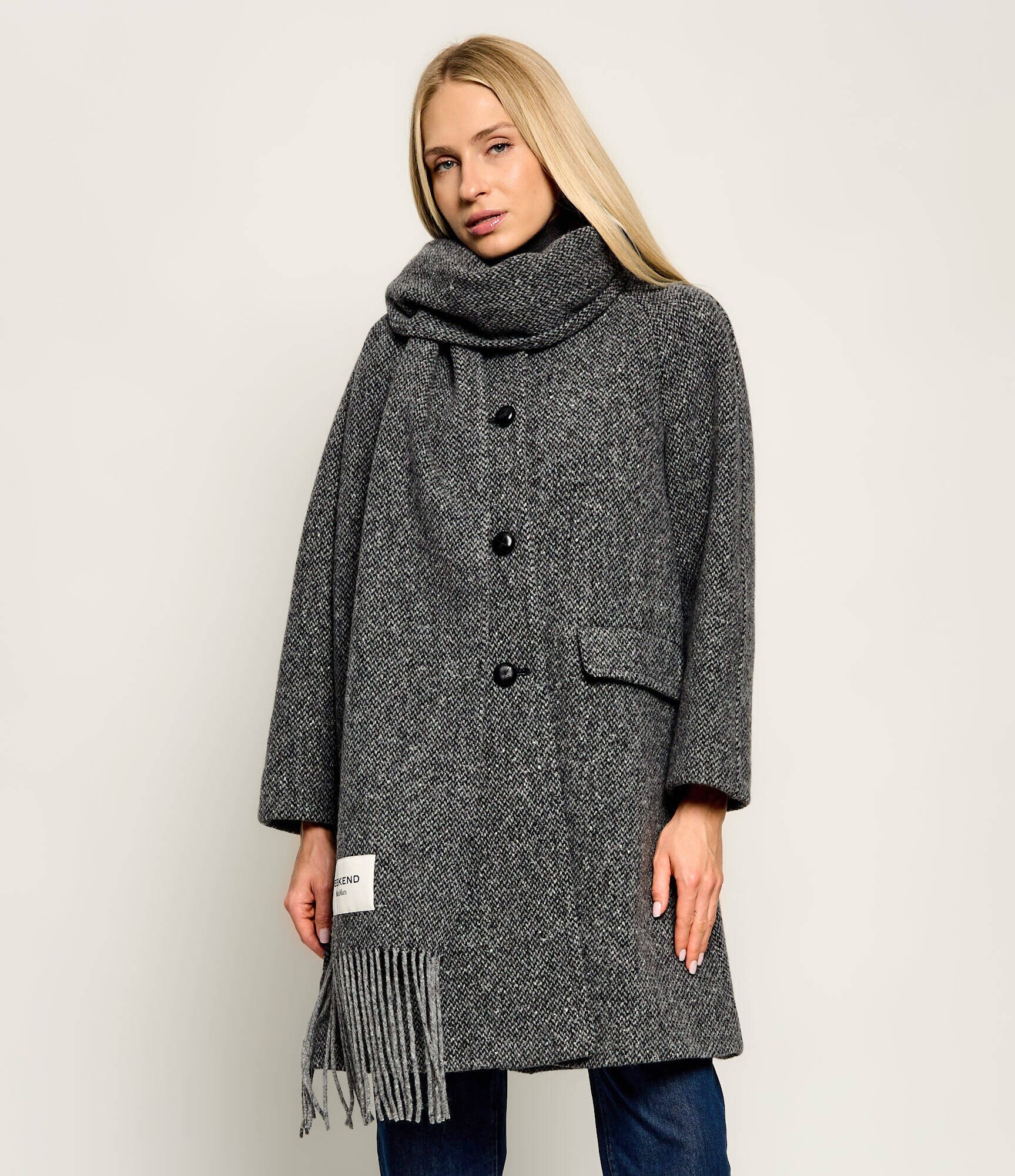 Weekend MaxMara De lână palton + șal Wkdlatino