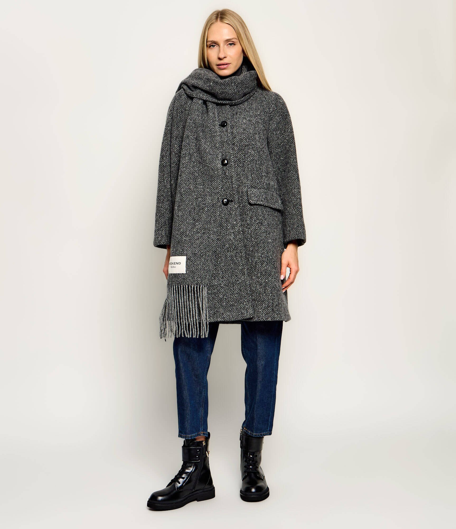 Weekend MaxMara De lână palton + șal Wkdlatino