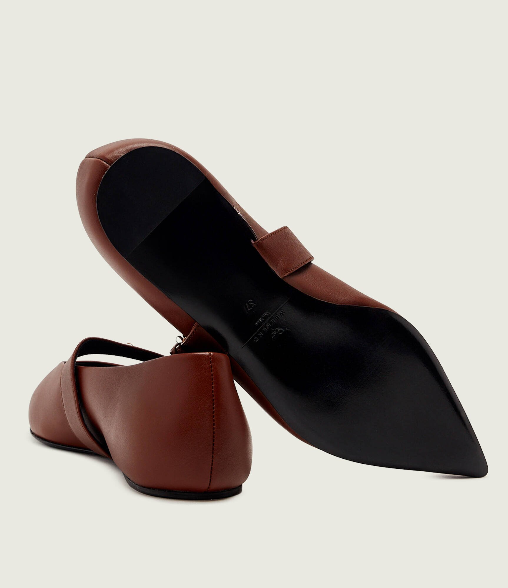 Weekend MaxMara De piele balerini Wkagel Mary Jane