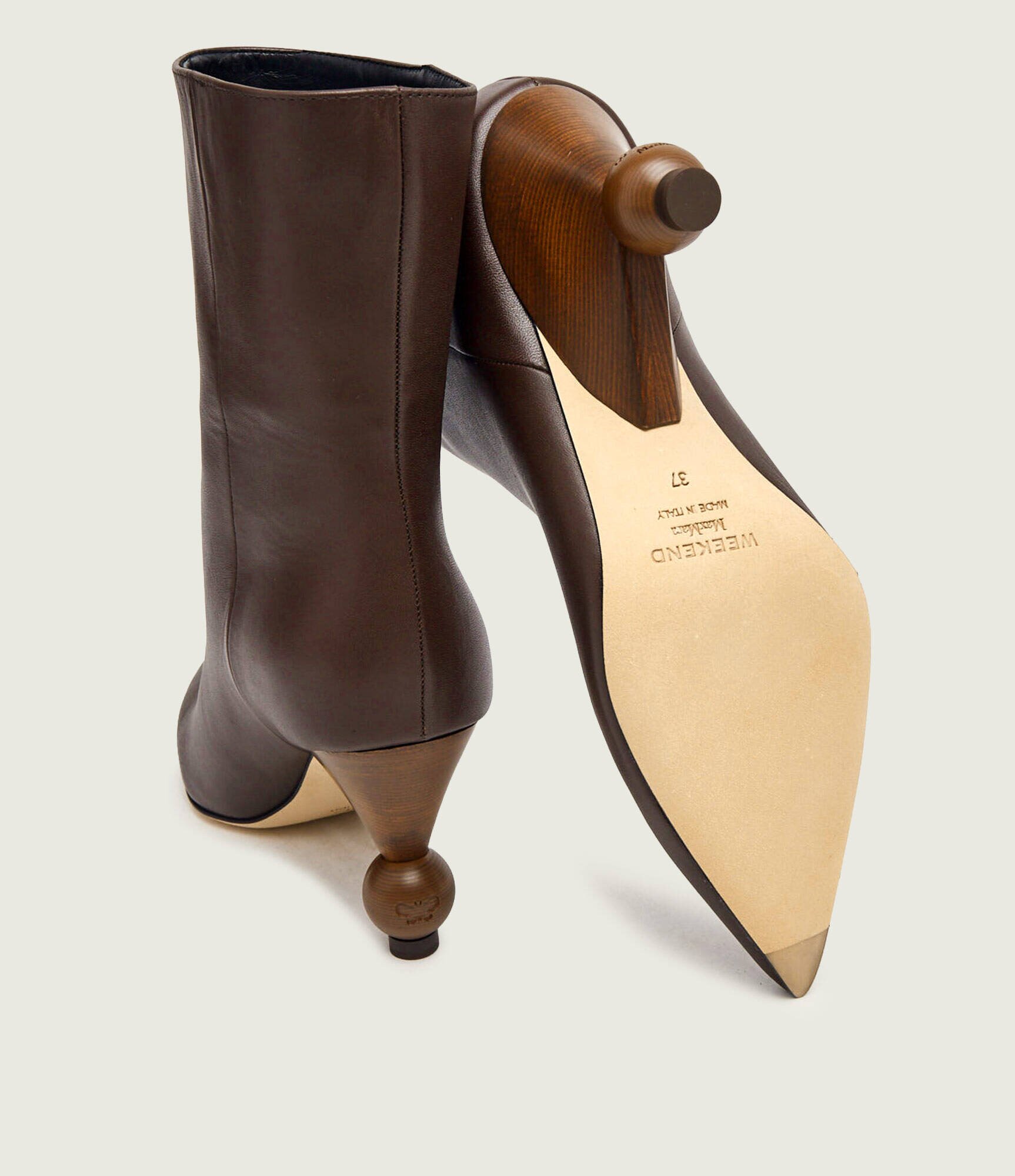 Weekend MaxMara De piele botine cu toc Wkarollio
