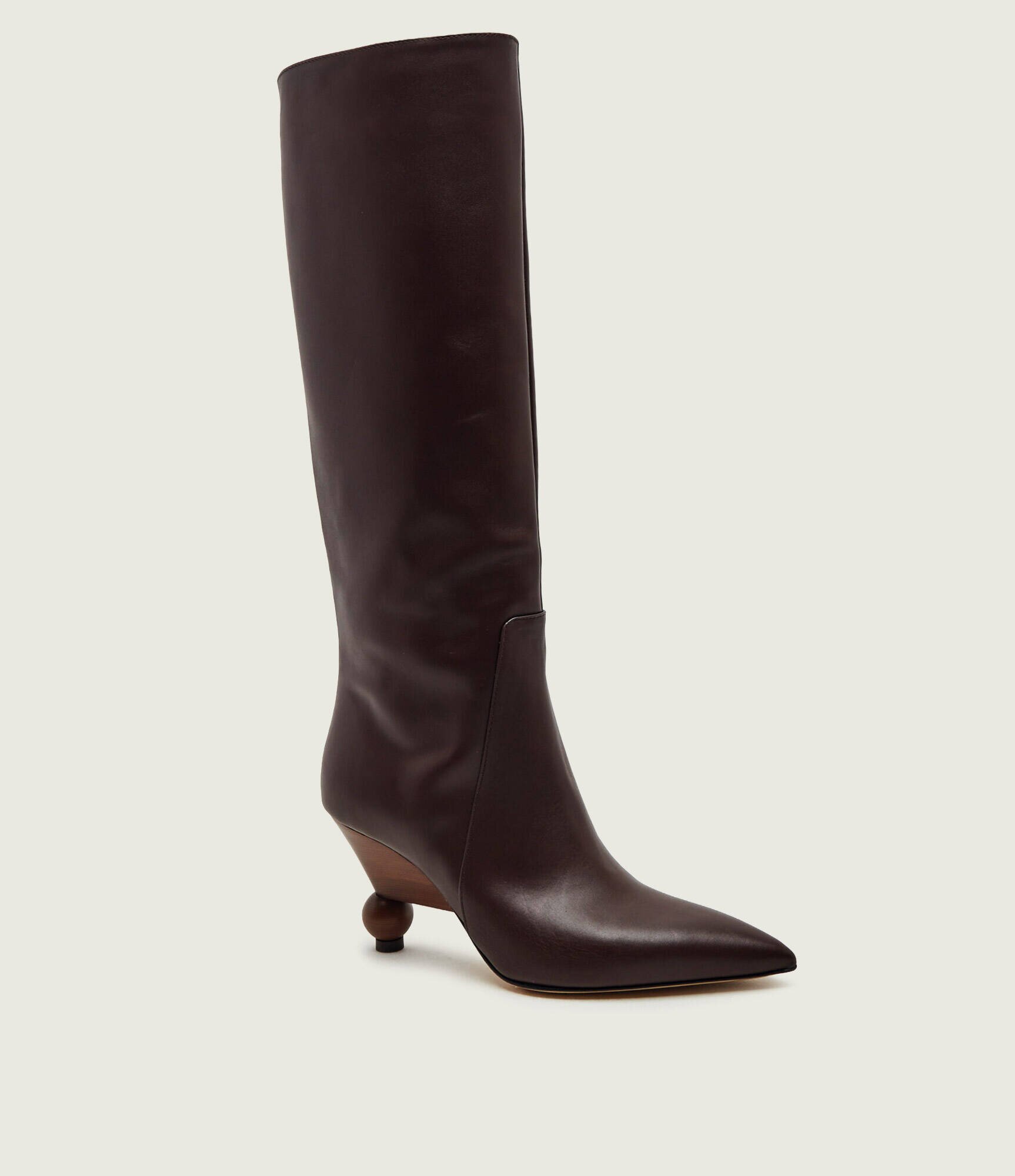 Weekend MaxMara De piele cizme Wkatasca Pasticcino