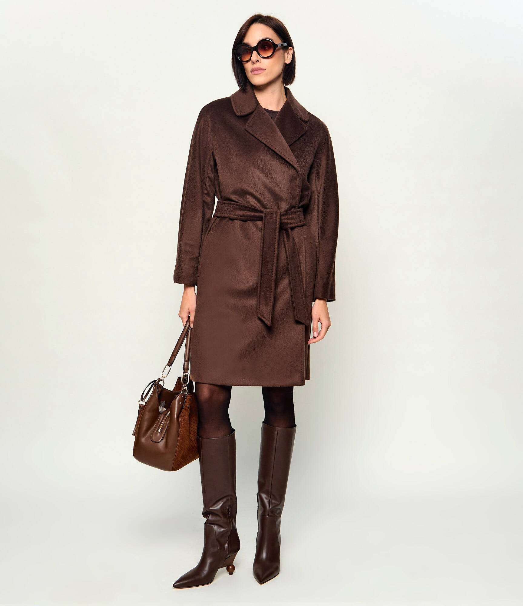 Weekend MaxMara De piele cizme Wkatasca Pasticcino