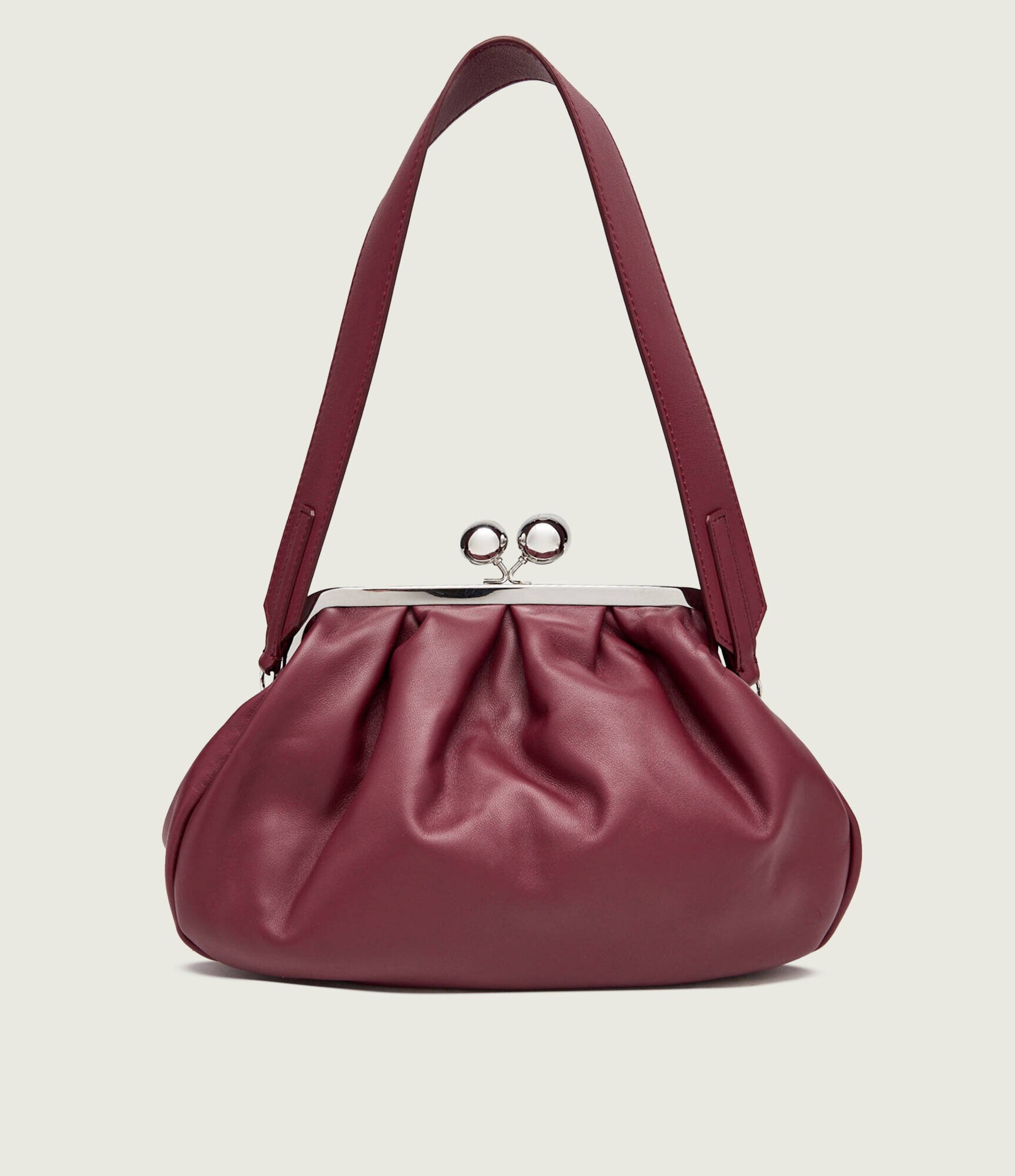 Weekend MaxMara De piele geantă pe umăr Cubico Pasticcino