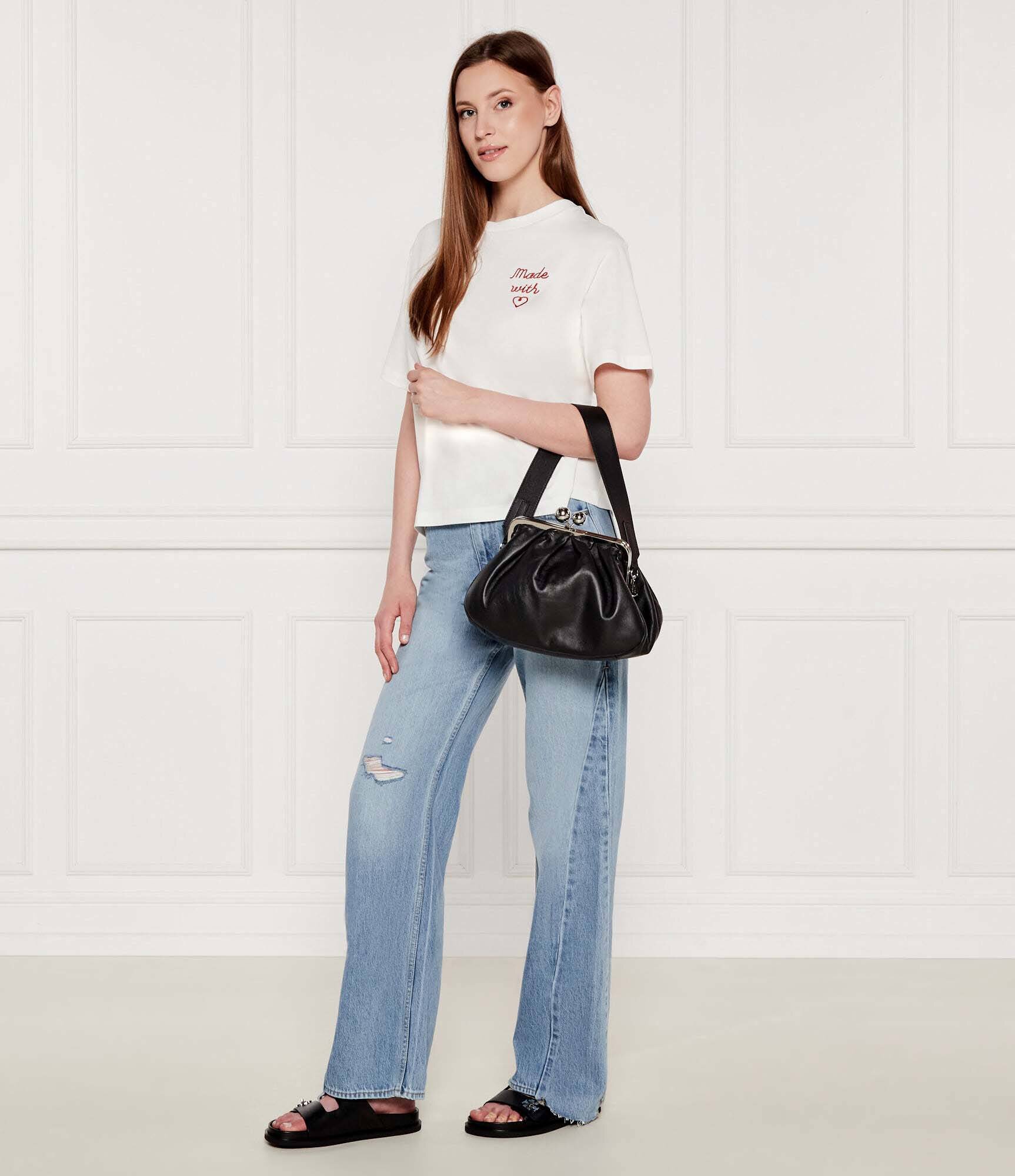 Weekend MaxMara De piele geantă pe umăr CUBICO Pasticcino