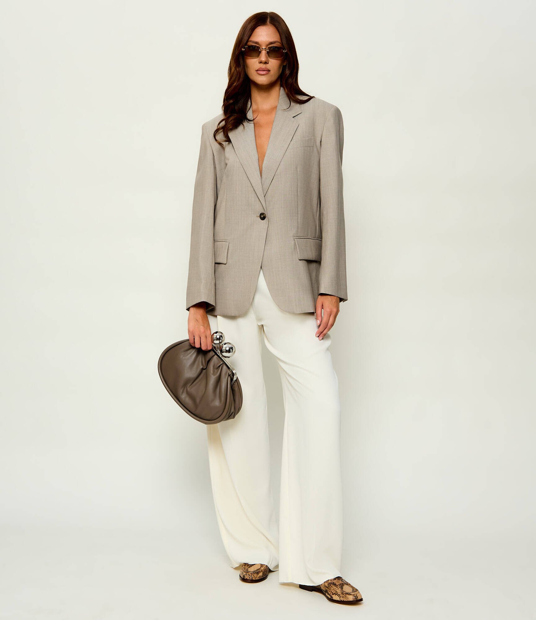 Weekend MaxMara De piele geantă pe umăr Milvanew Pasticcino