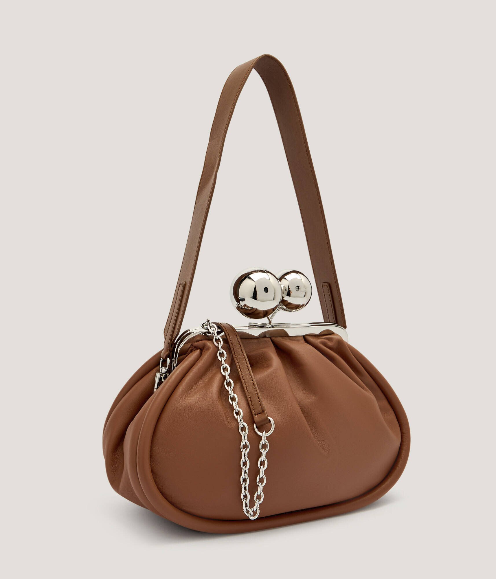 Weekend MaxMara De piele geantă pe umăr Milvanew Pasticcino