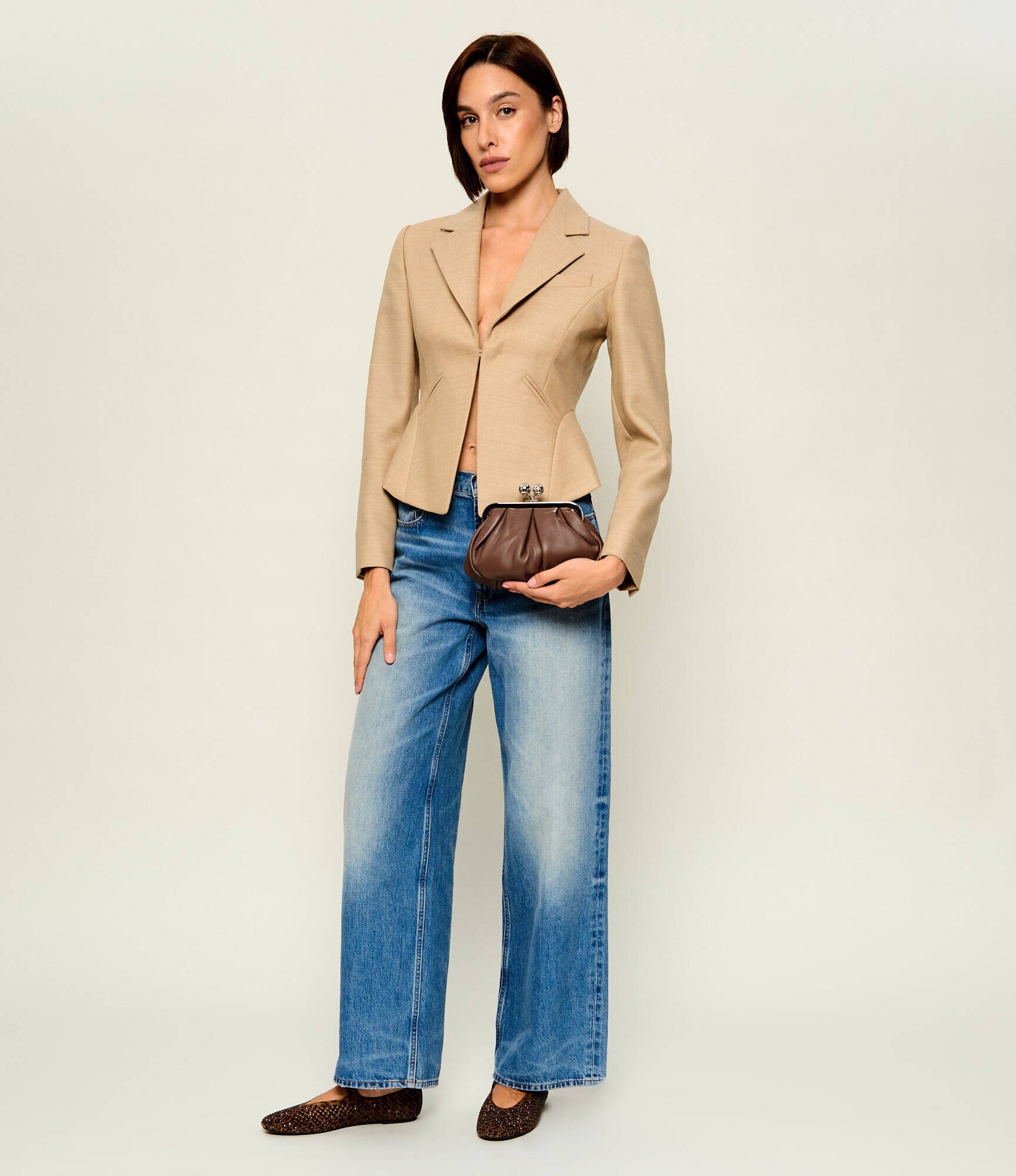 Weekend MaxMara De piele geantă pe umăr Prati Pasticcino