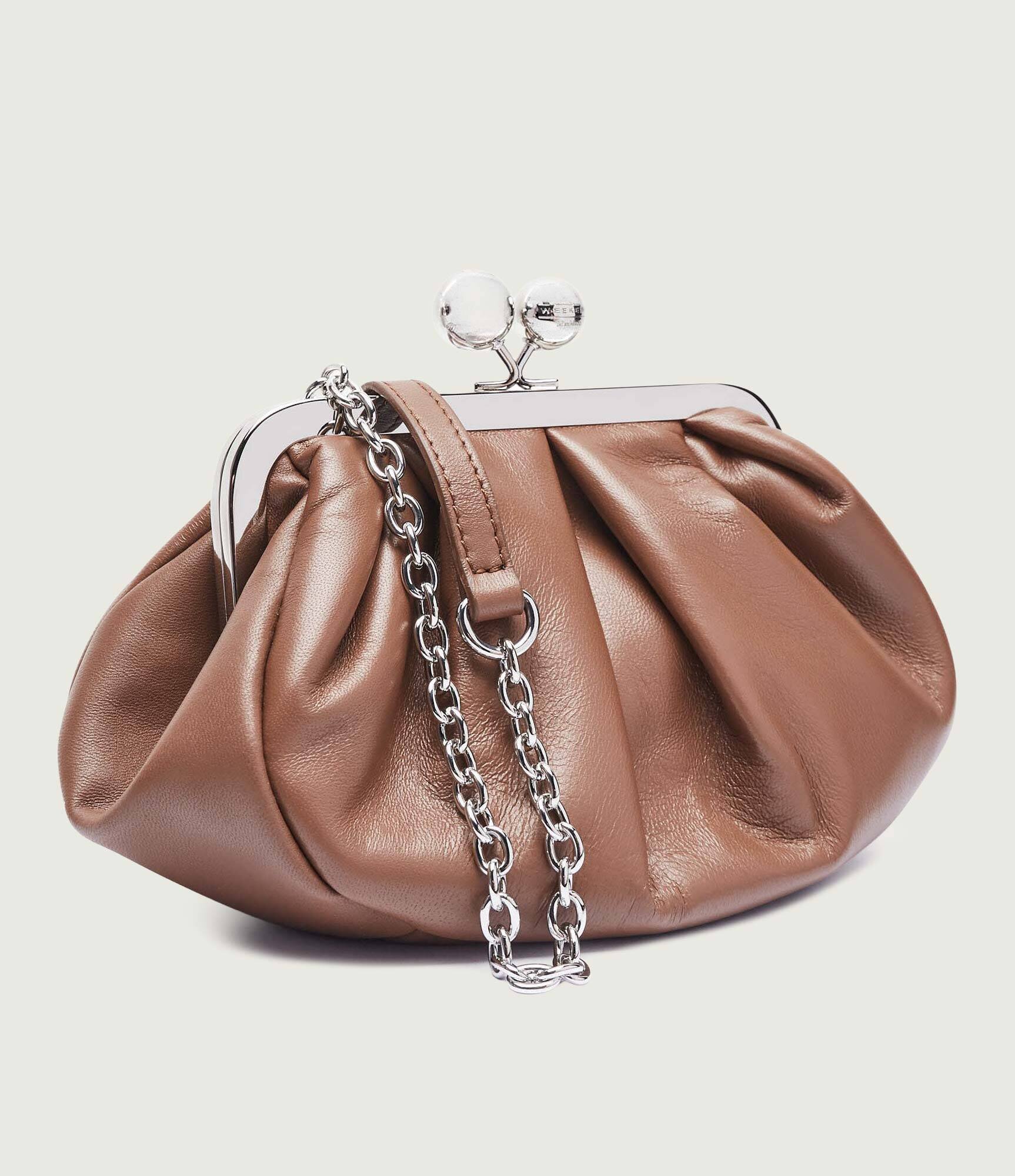 Weekend MaxMara De piele geantă pe umăr Prati Pasticcino