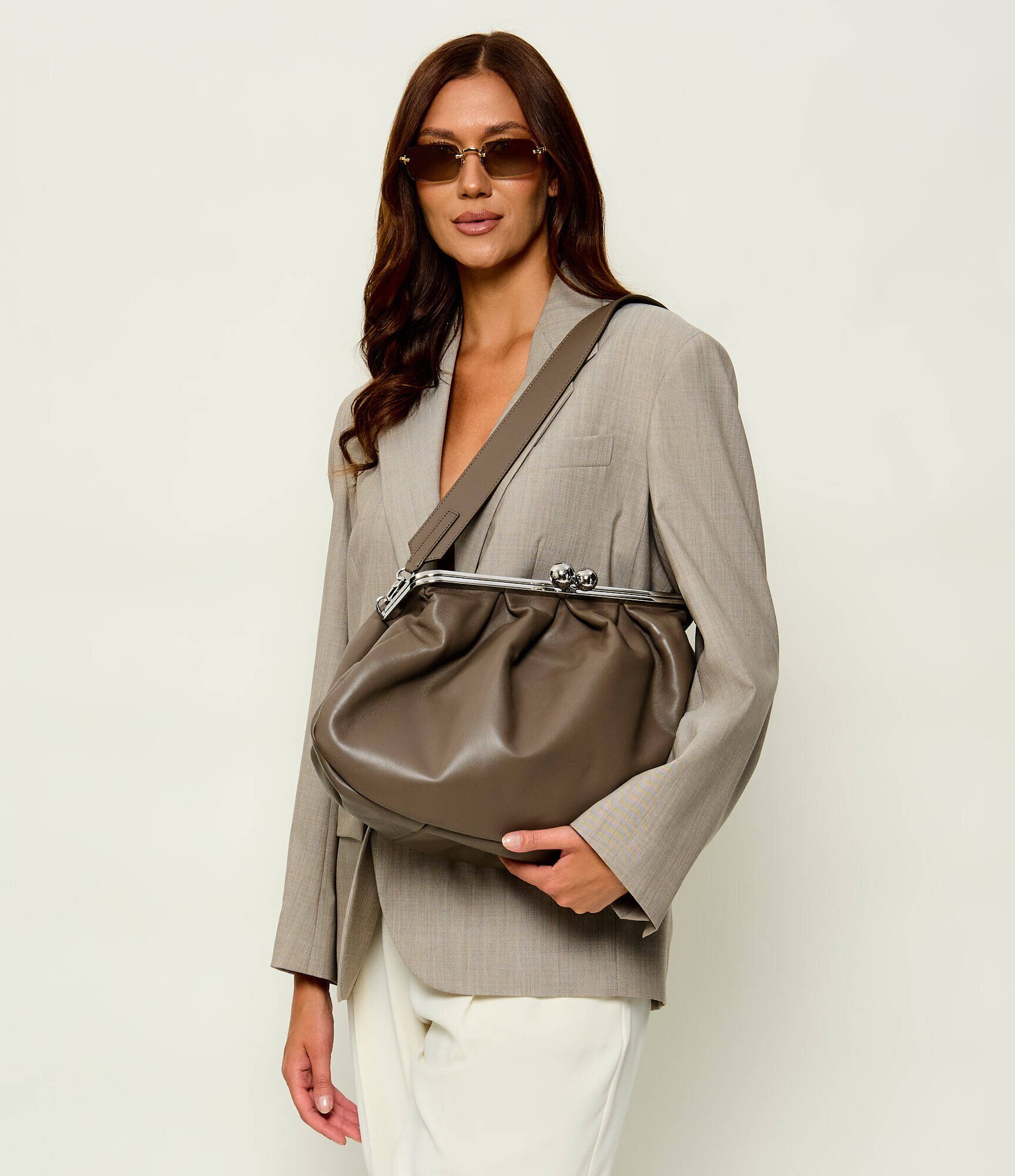 Weekend MaxMara De piele geantă pe umăr Provino Pasticcino