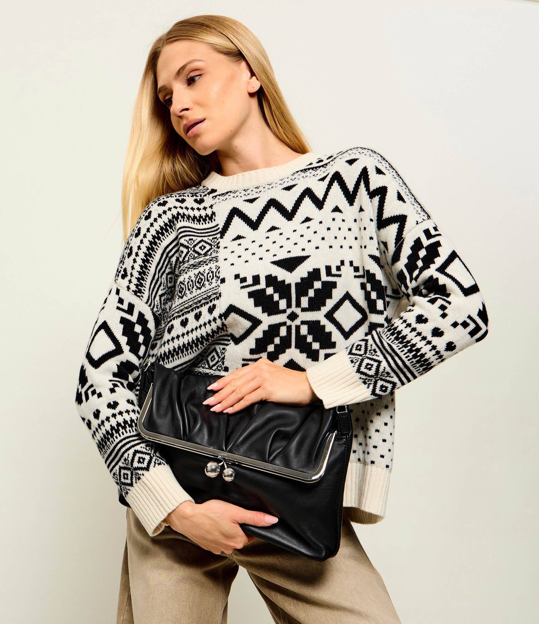 Weekend MaxMara De piele geantă pe umăr Wkaslalom Pasticcino