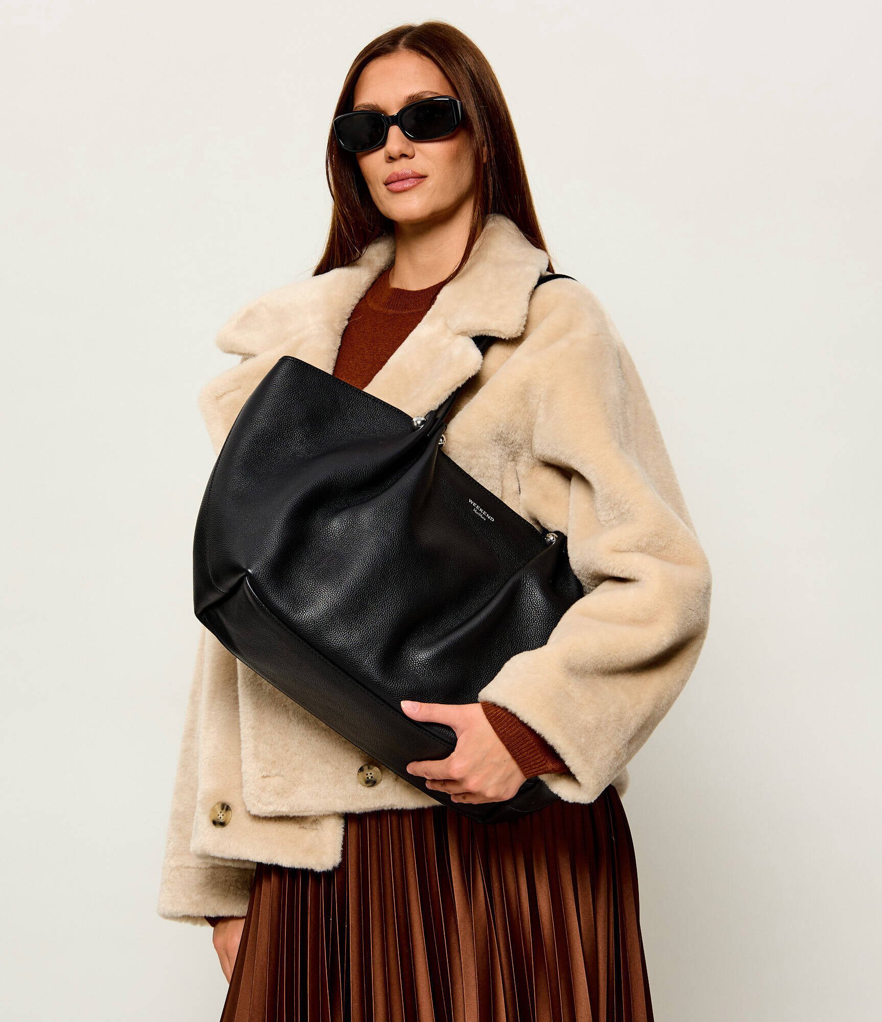 Weekend MaxMara De piele geantă shopper + borsetă Wkasatira
