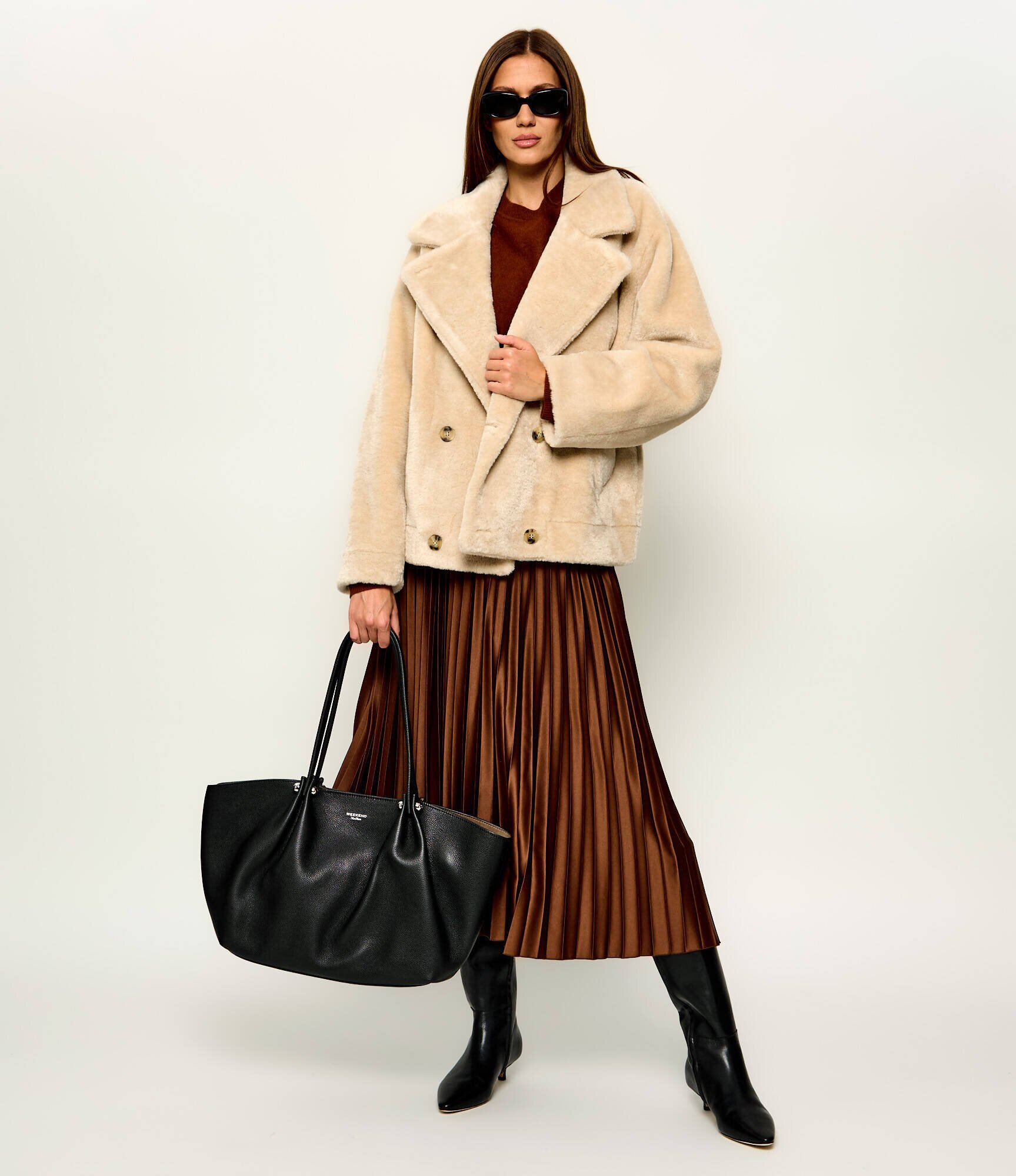Weekend MaxMara De piele geantă shopper + borsetă Wkasatira