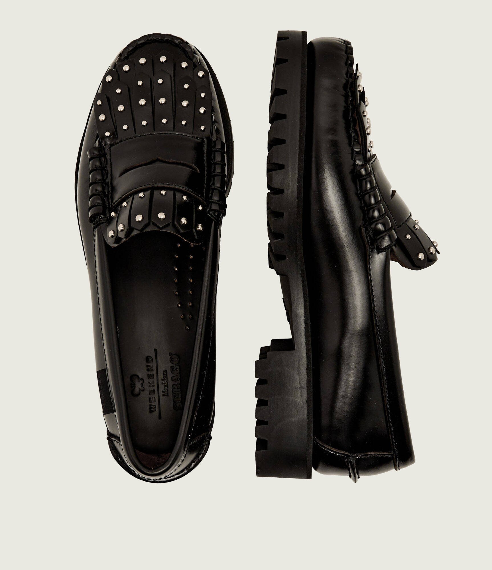 Weekend MaxMara De piele pantofi loafer Weekendanlug