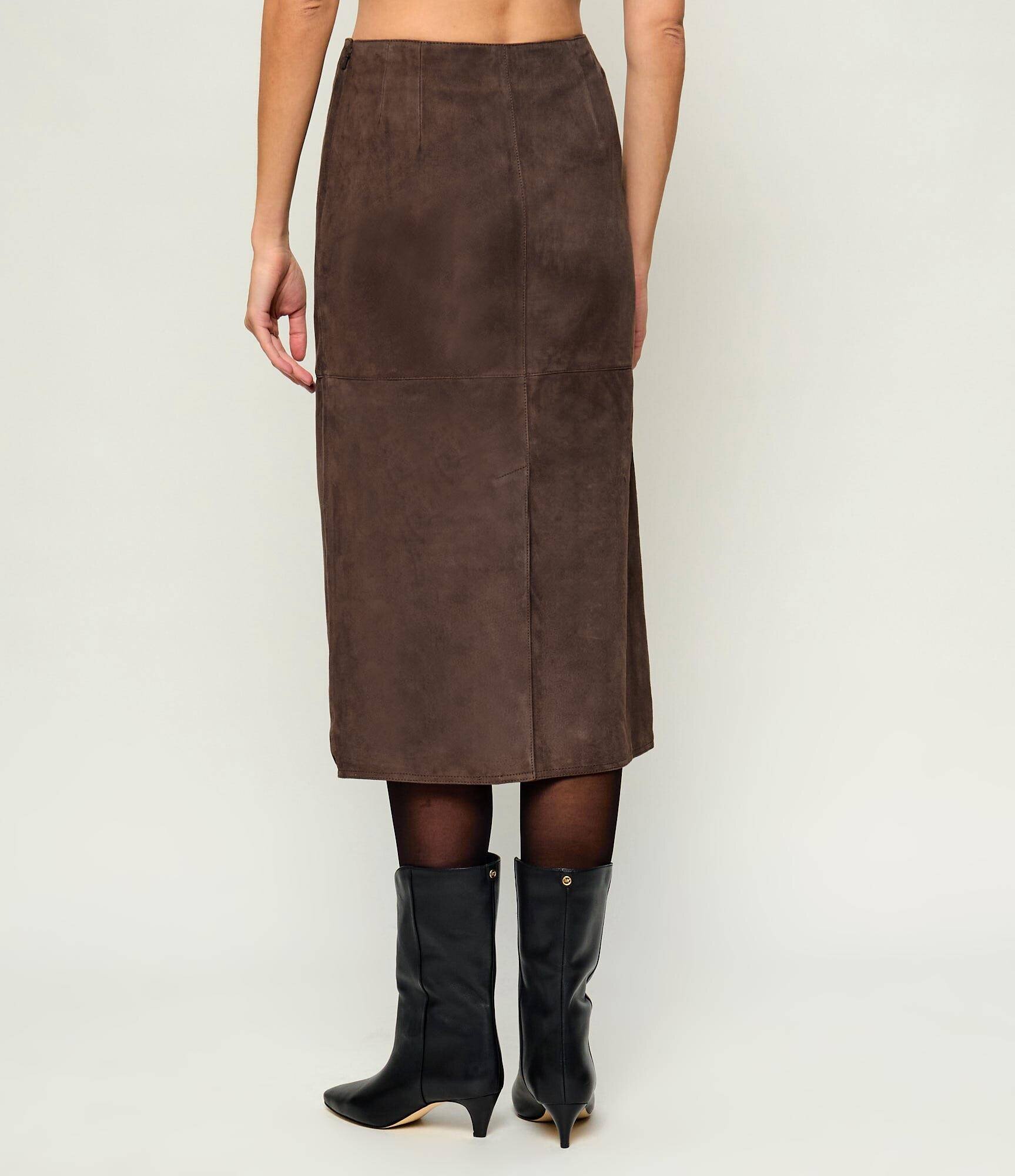 Weekend MaxMara Fustă Wkdpalmi | piele întoarsă