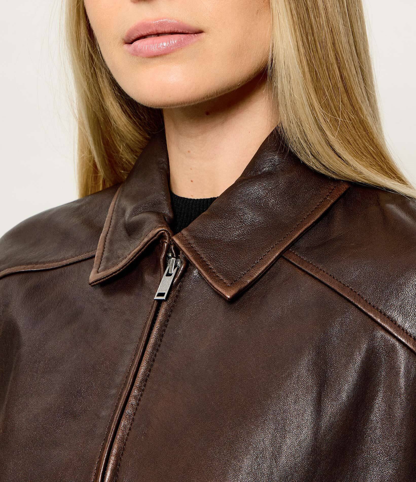 Weekend MaxMara Geacă de piele Wkdcose | Loose fit