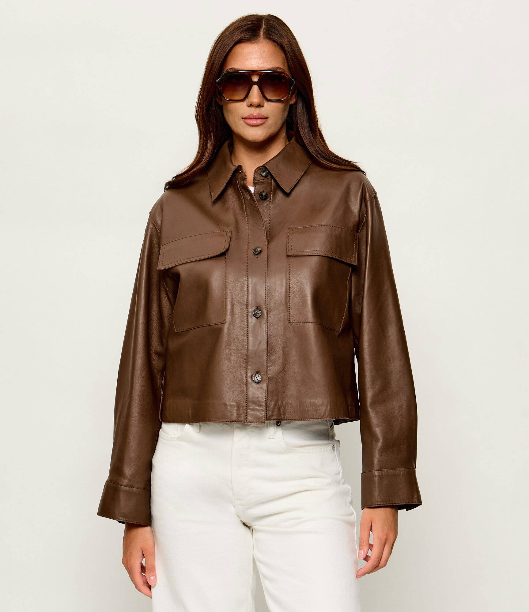 Weekend MaxMara Geacă de piele Wkdpiovra | Cropped Fit