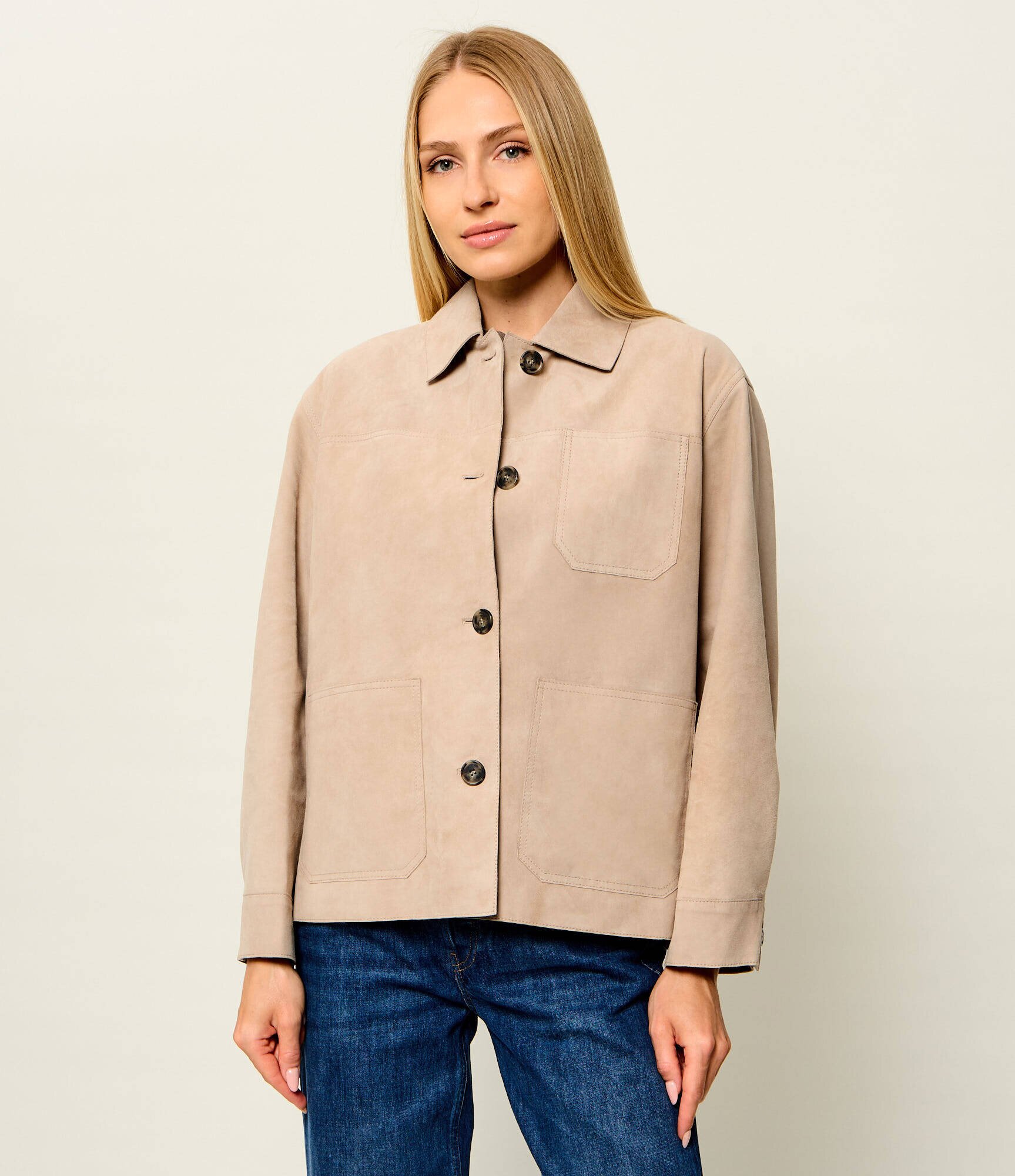 Weekend MaxMara Geacă Wkdghiera | regular fit | piele întoarsă