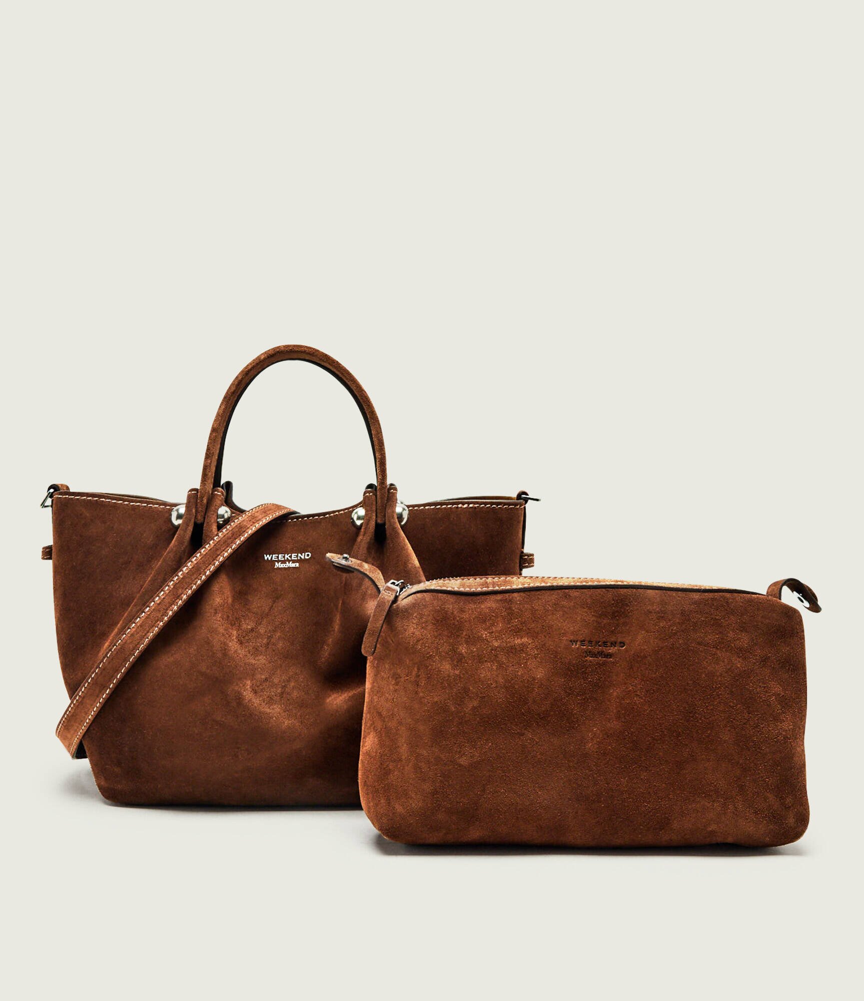 Weekend MaxMara Geantă pe umăr Wkario | piele întoarsă