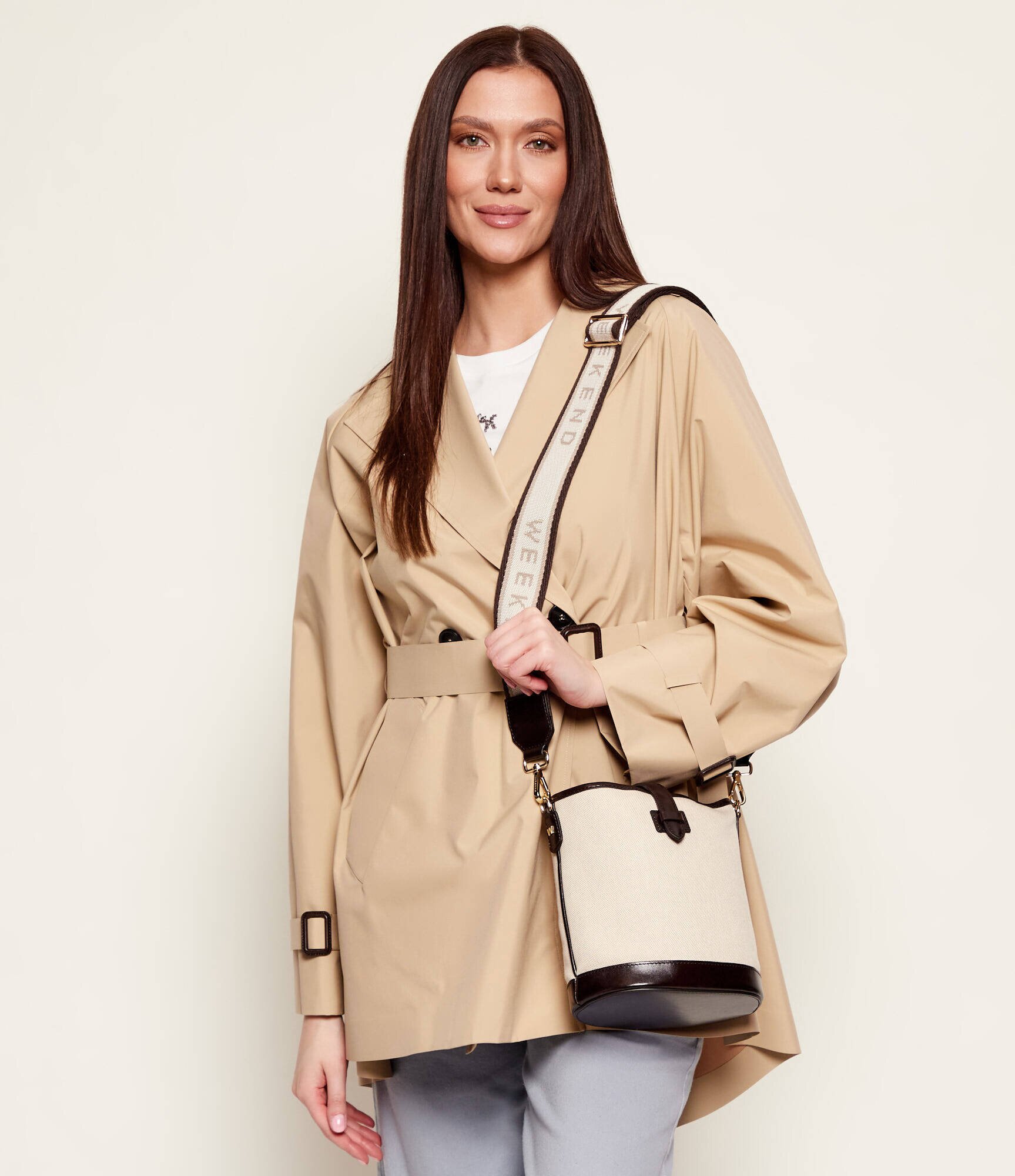 Weekend MaxMara Geantă pe umăr Wkavasaio cu adaos de piele