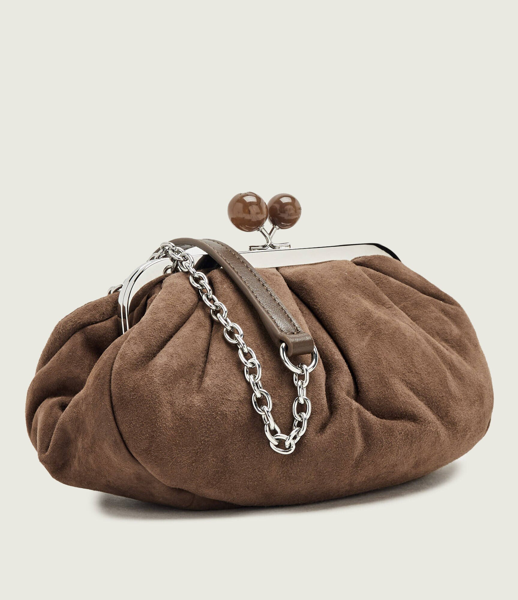 Weekend MaxMara Geantă pe umăr Wlavalois Pasticcino | piele întoarsă