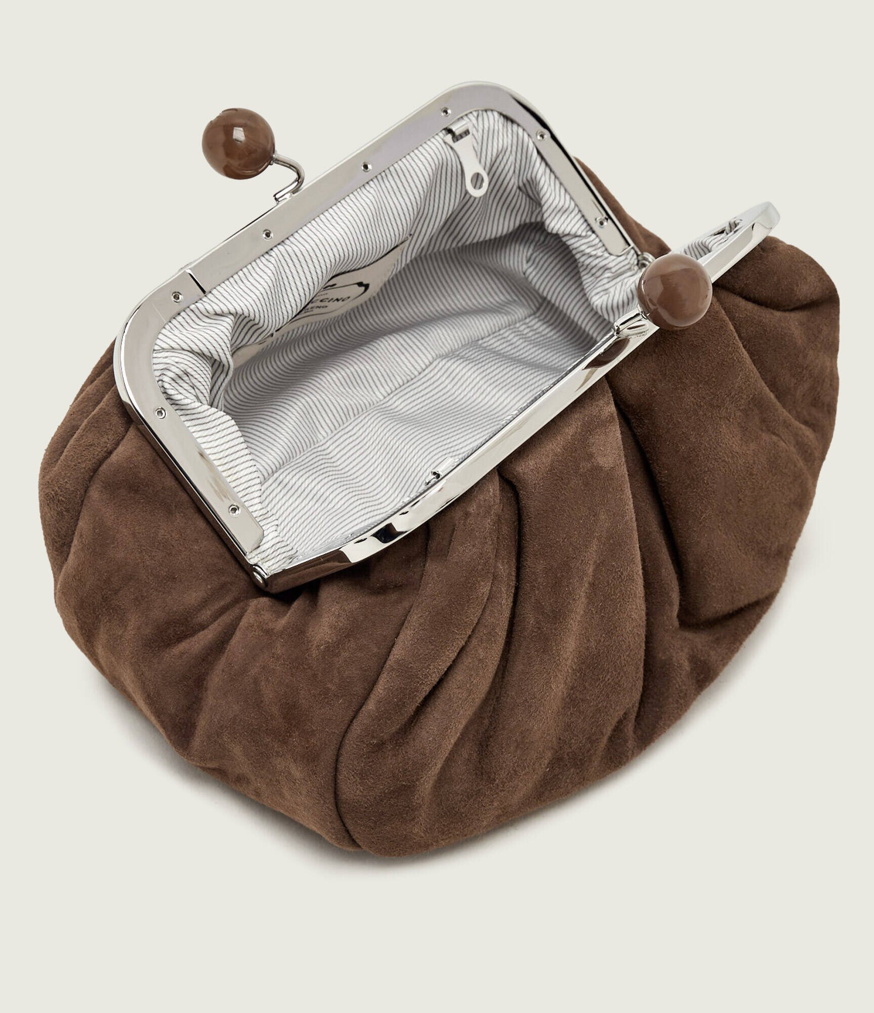 Weekend MaxMara Geantă pe umăr Wlavalois Pasticcino | piele întoarsă