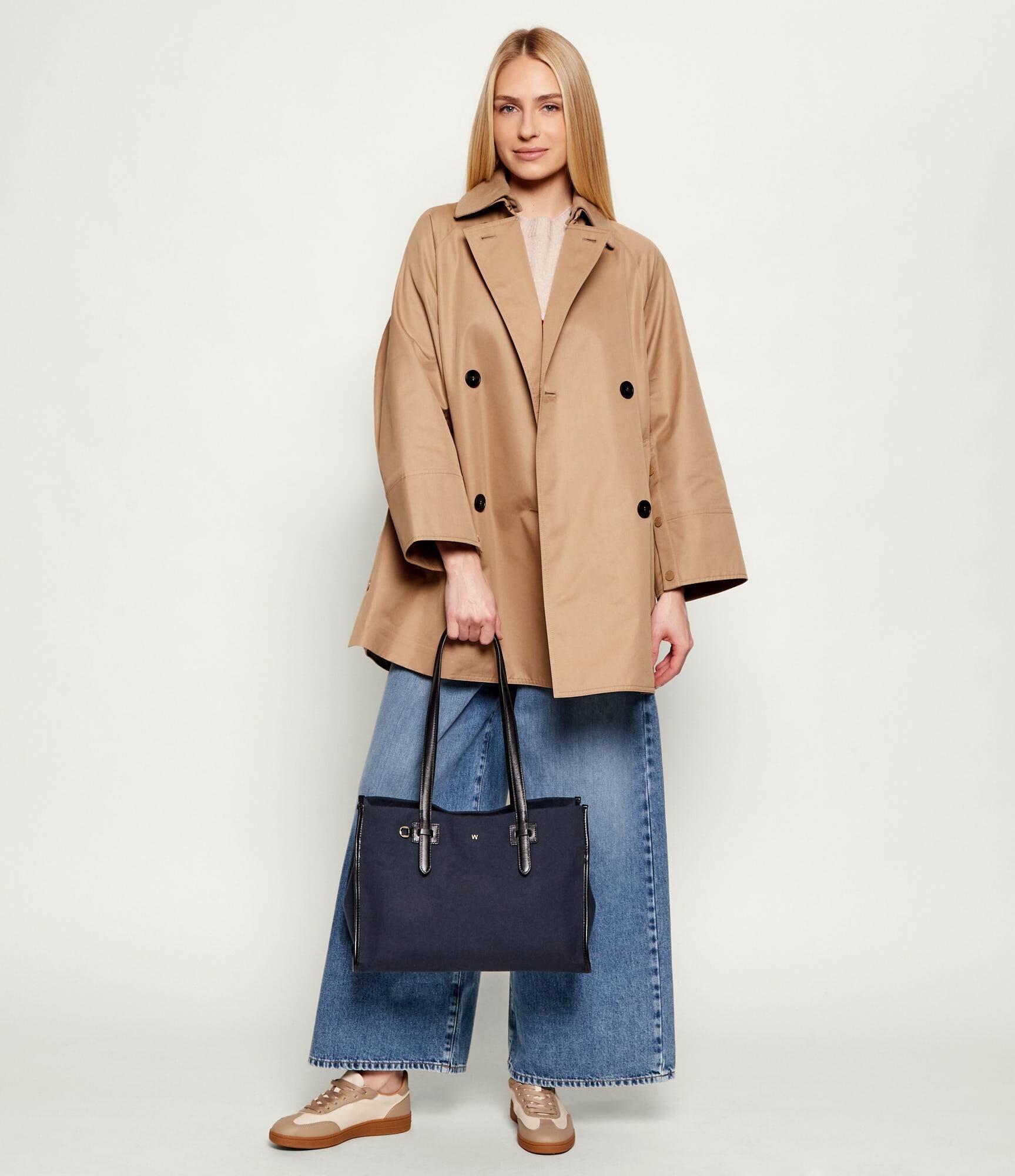 Weekend MaxMara Geantă shopper WKACANDORE cu adaos de piele