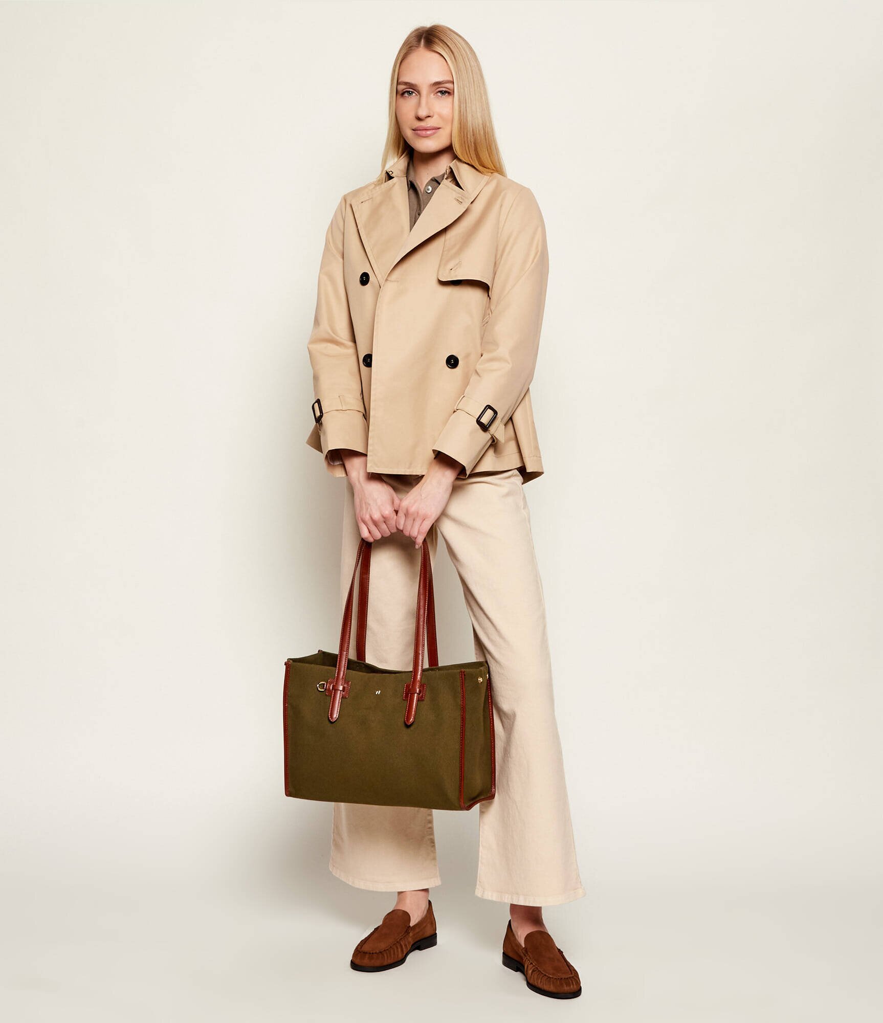 Weekend MaxMara Geantă shopper Wkacandore cu adaos de piele