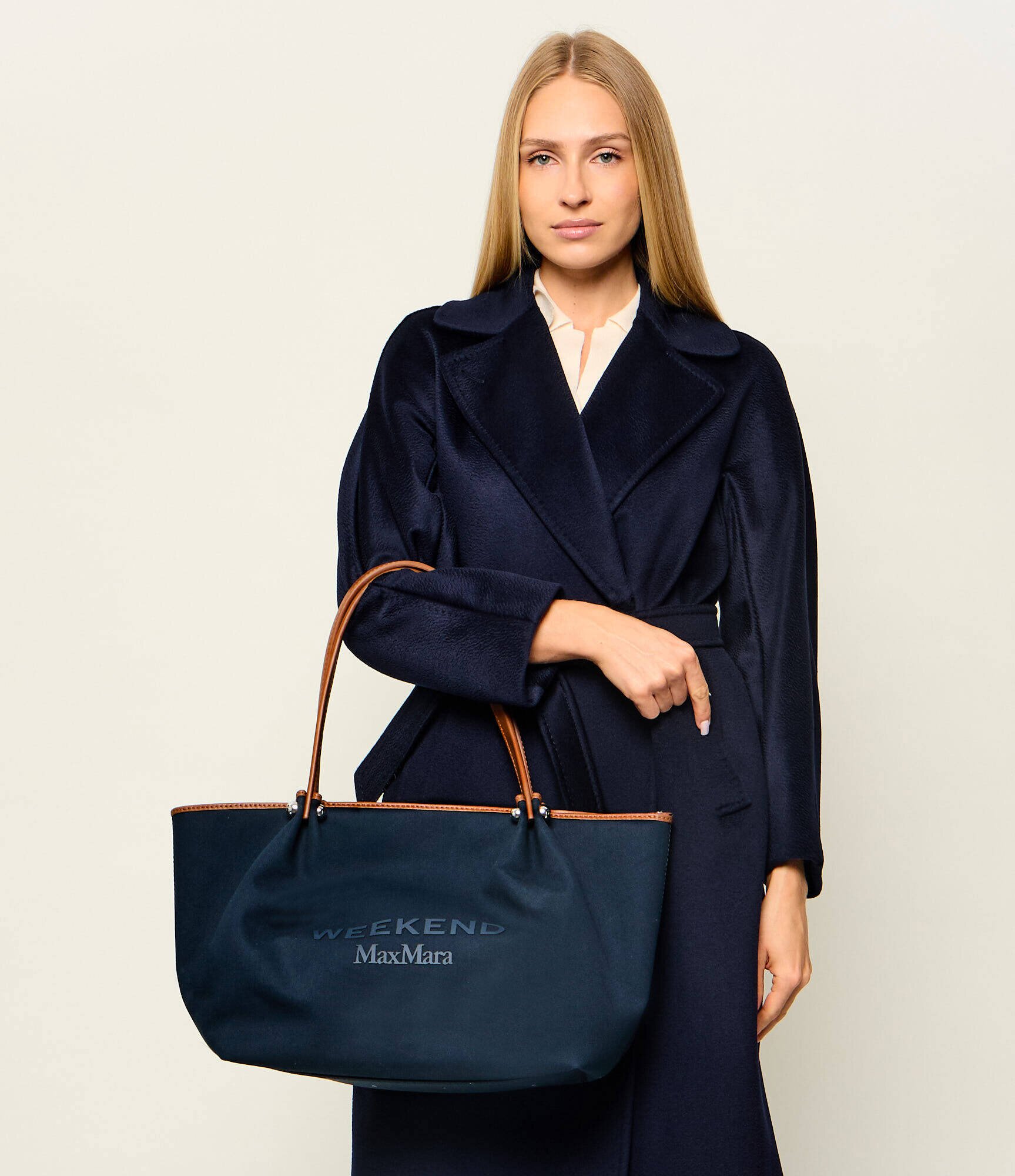 Weekend MaxMara Geantă shopper Wkagetto cu adaos de piele