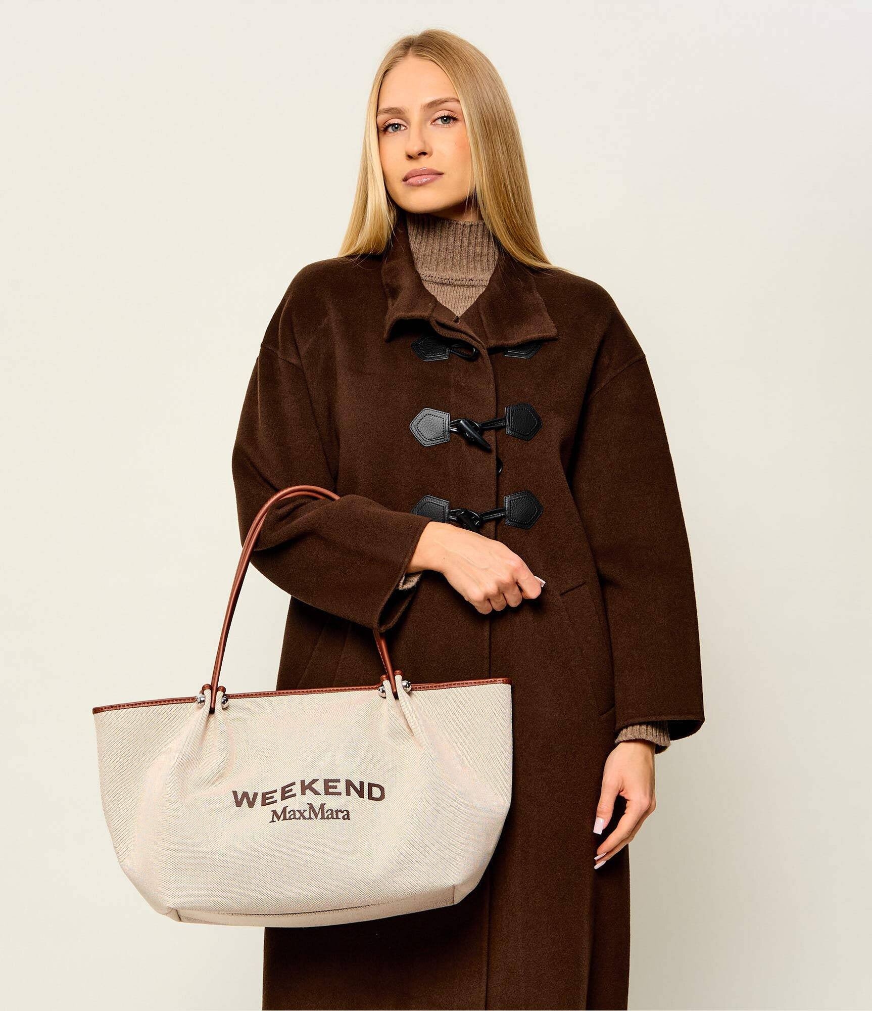 Weekend MaxMara Geantă shopper Wkagetto cu adaos de piele