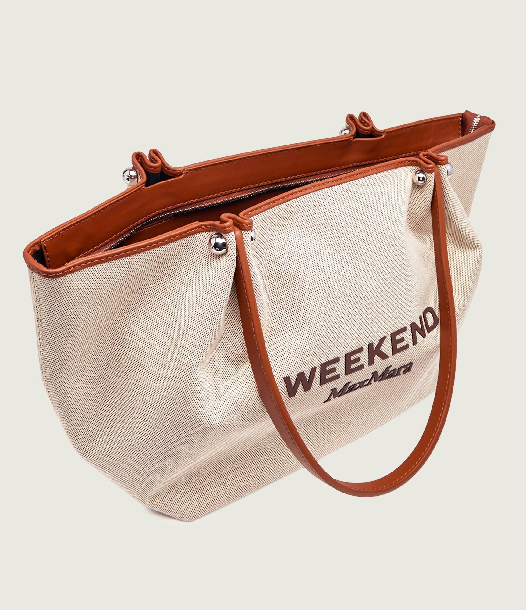 Weekend MaxMara Geantă shopper Wkagetto cu adaos de piele